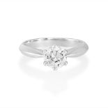 A Platinum And Diamond Solitaire Ring