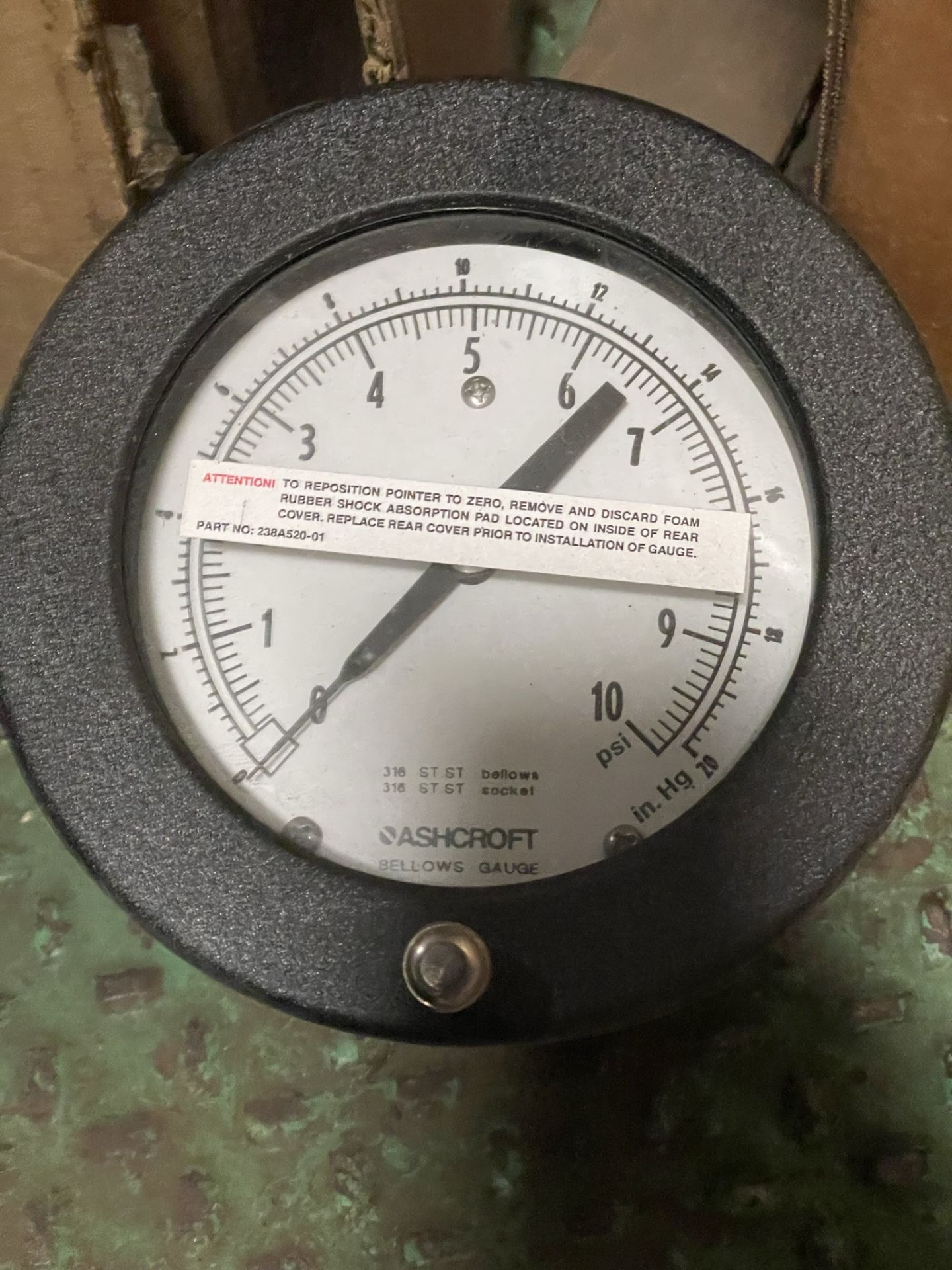 Ashcroft 1187 Low Pressure Bellows gauge, Size 4.5”, Total of (4) in Boxes,