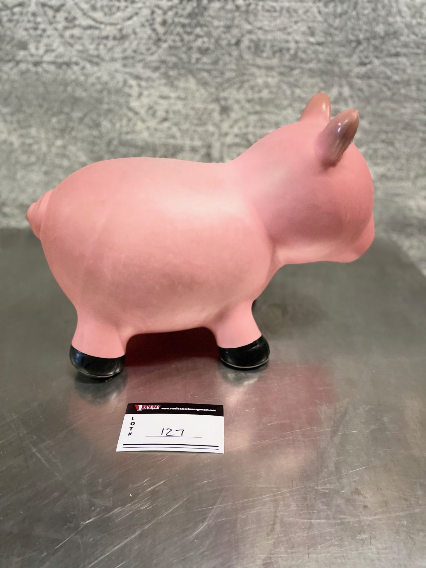 PLASTIC POT BELLY PIG, 17” X 10“(SUBJECT TO BULK BID LOT 99) - Image 2 of 3