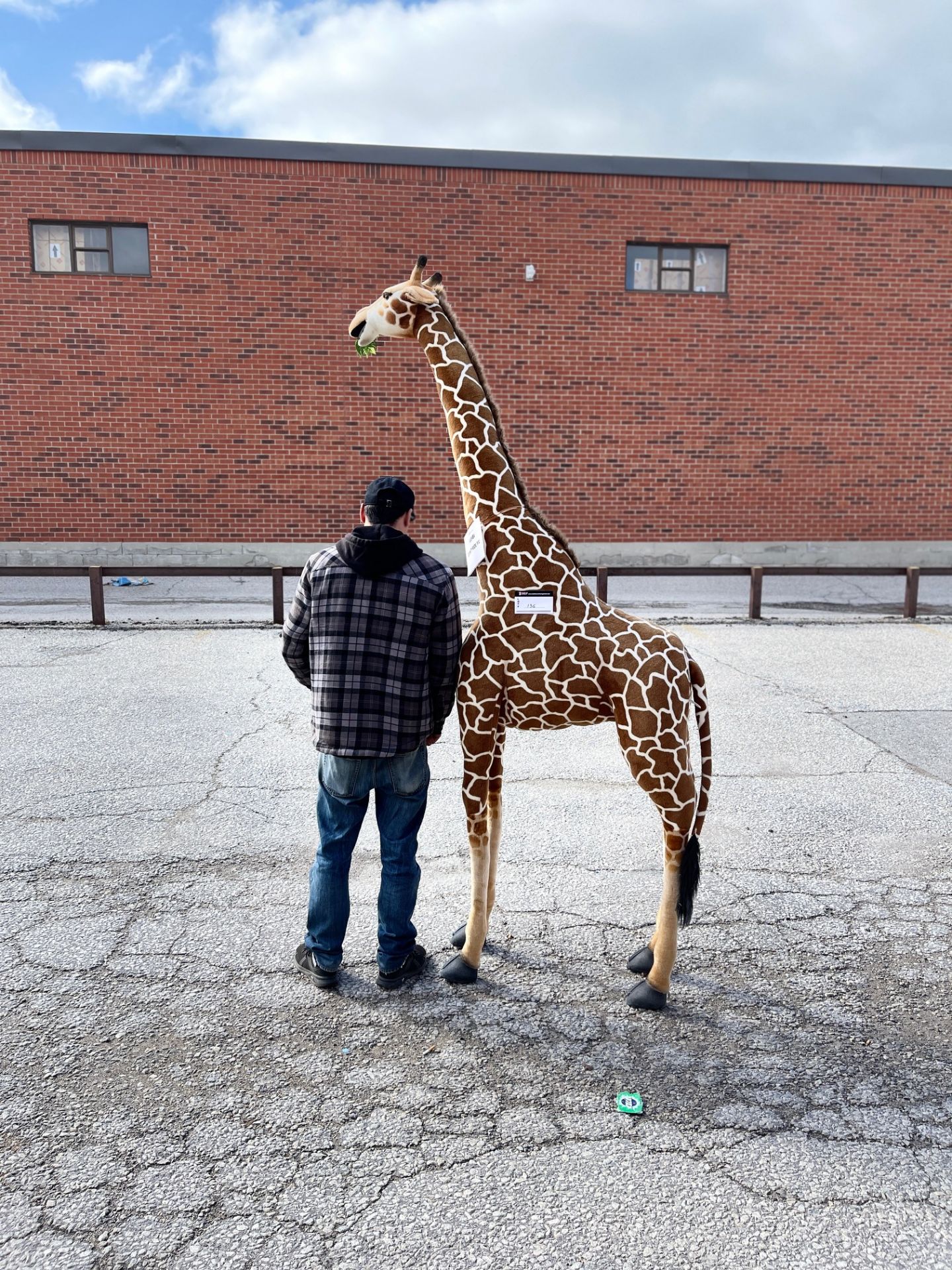 DECORATIVE GIRAFFE, STUFFED AND PLUSH, 98”X 29”(SUBJECT TO BULK BID LOT 99) - Image 2 of 4