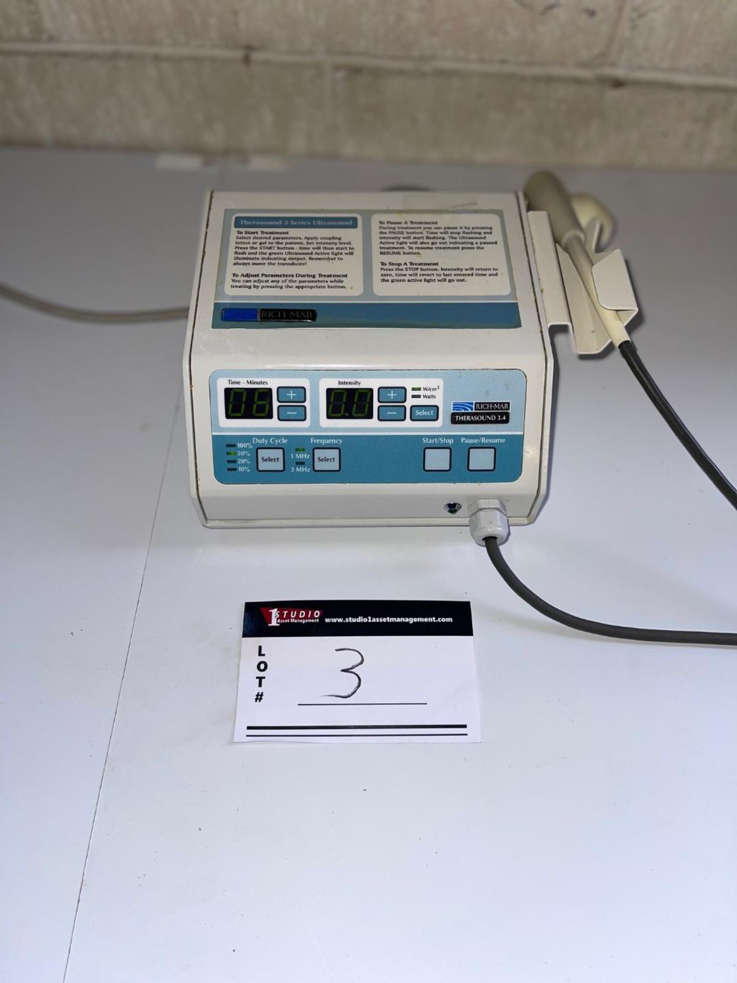 RICHMAR THERATOUCH 3.4 ULTRASOUND THERAPY UNIT - Image 2 of 3