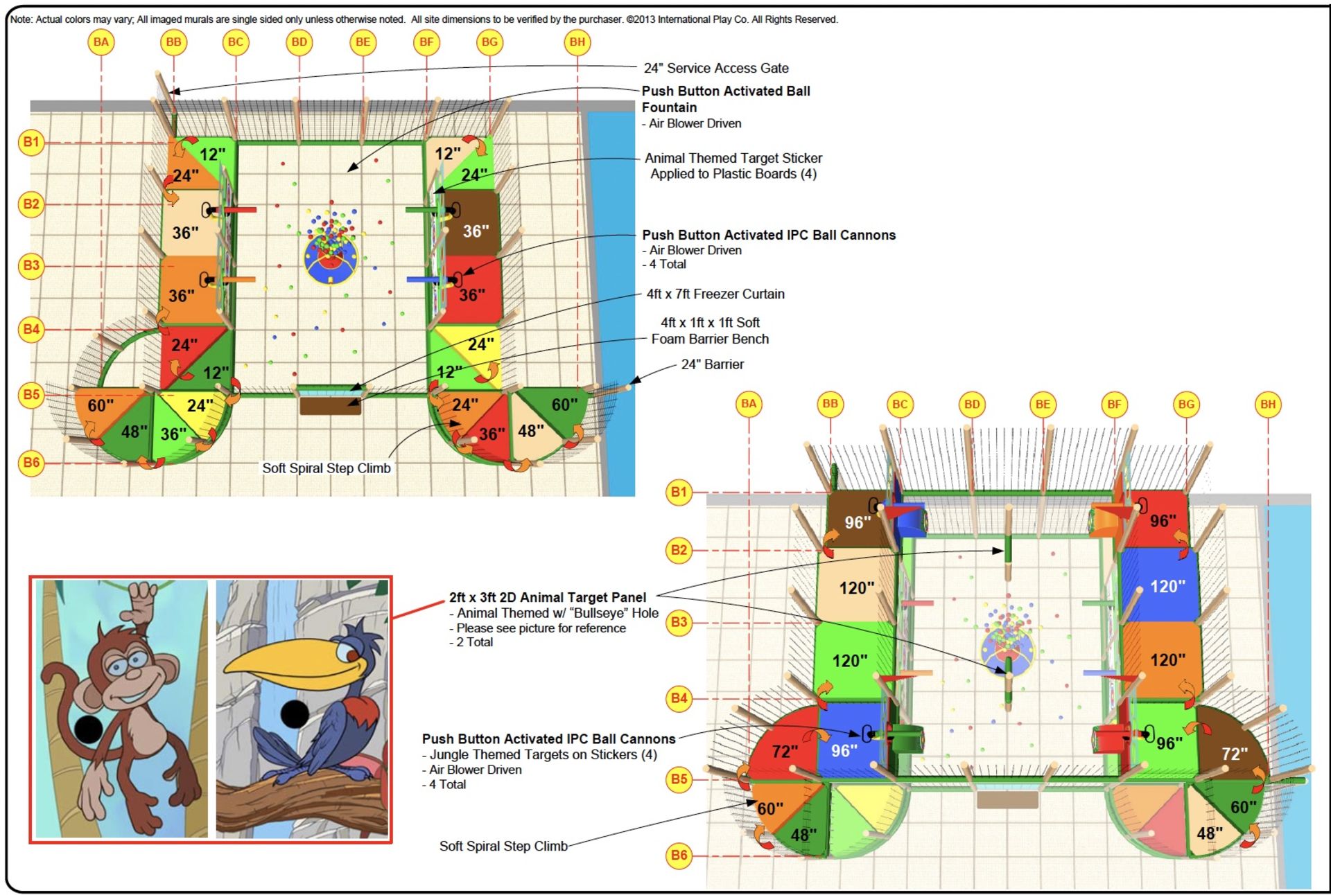 ONE INDOOR PLAYGROUND W/8X AIR BLOWER CANONS & BALLS W/BALL FOUNTAIN & SHOOTER *SUBJECT TO LOT 99 - Image 2 of 4