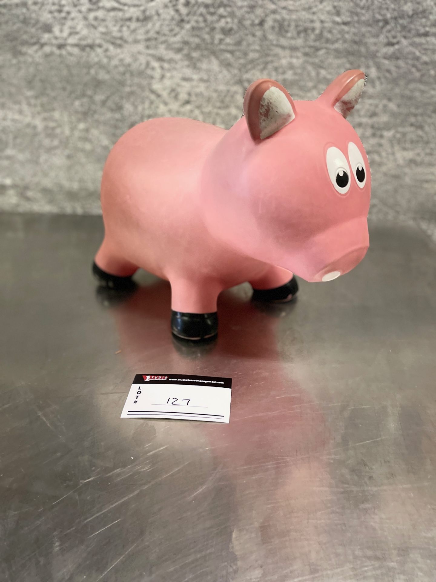 PLASTIC POT BELLY PIG, 17” X 10“(SUBJECT TO BULK BID LOT 99) - Image 3 of 3