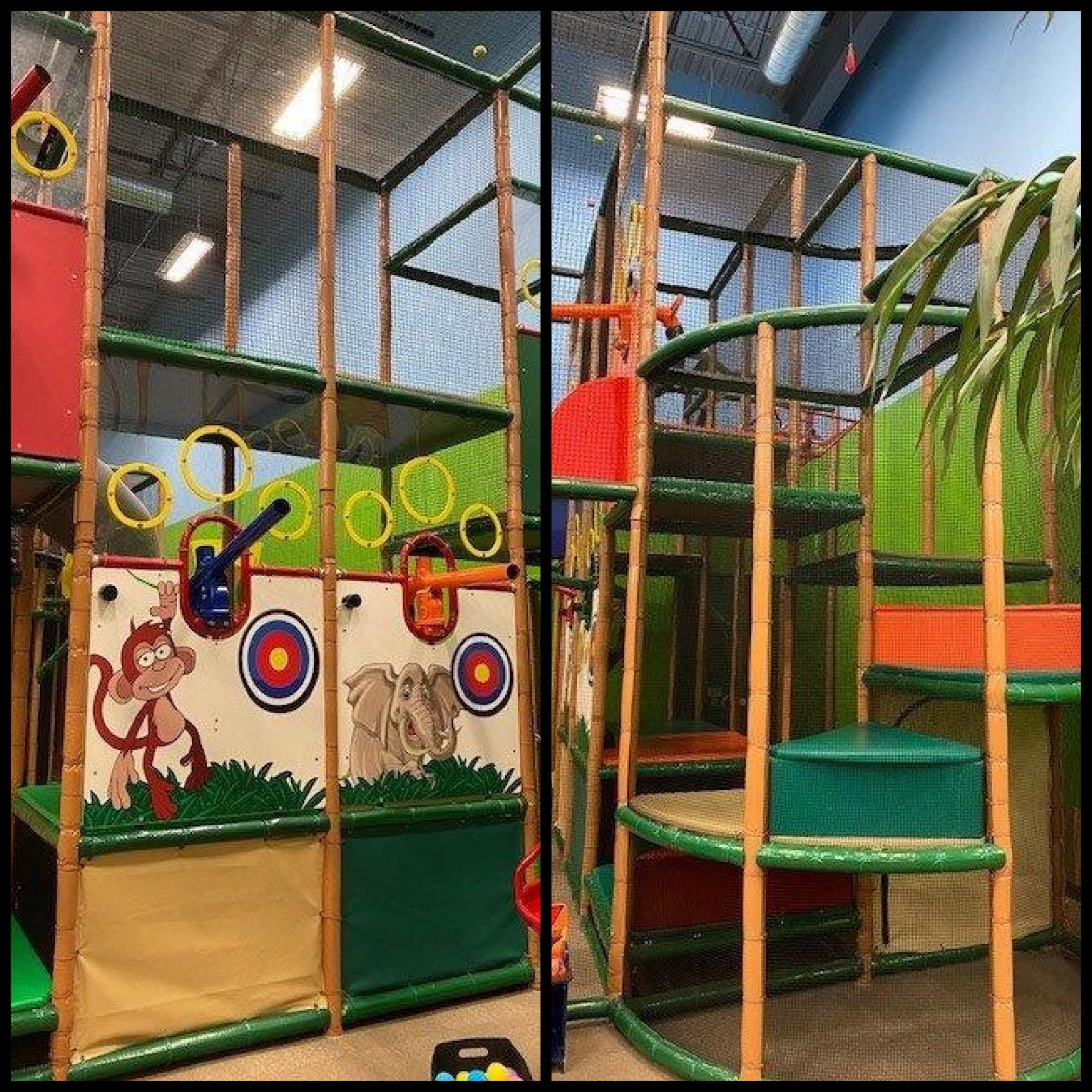 ONE INDOOR PLAYGROUND W/8X AIR BLOWER CANONS & BALLS W/BALL FOUNTAIN & SHOOTER *SUBJECT TO LOT 99