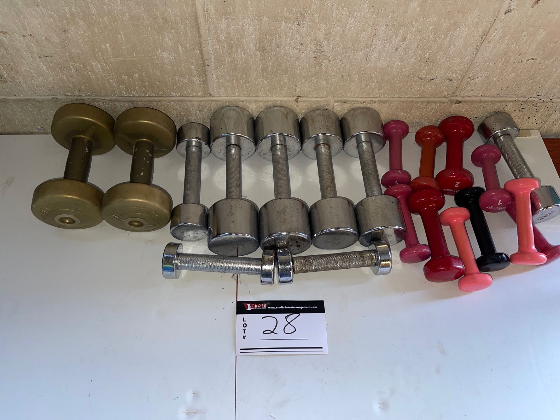 LOT/ASSORTED SIZES LIGHT WEIGHT DUMBBELLS - Image 2 of 3