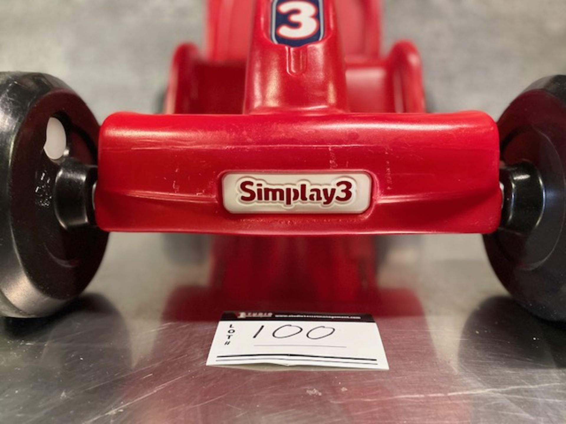 SIMPLAY RED PUSH CART, 30”X 21”(SUBJECT TO BULK BID LOT 99) - Image 3 of 4