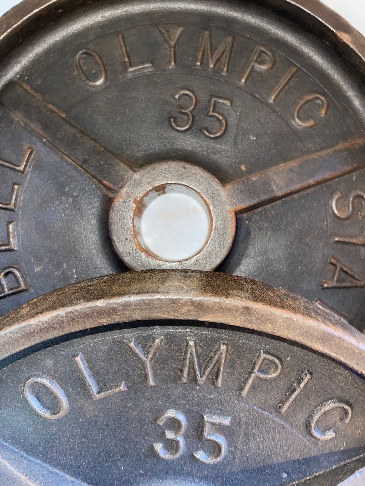 LOT/OLYMPIC STANDARD BARBELLS, WEIGHT 35, QTY 2 - Image 3 of 3