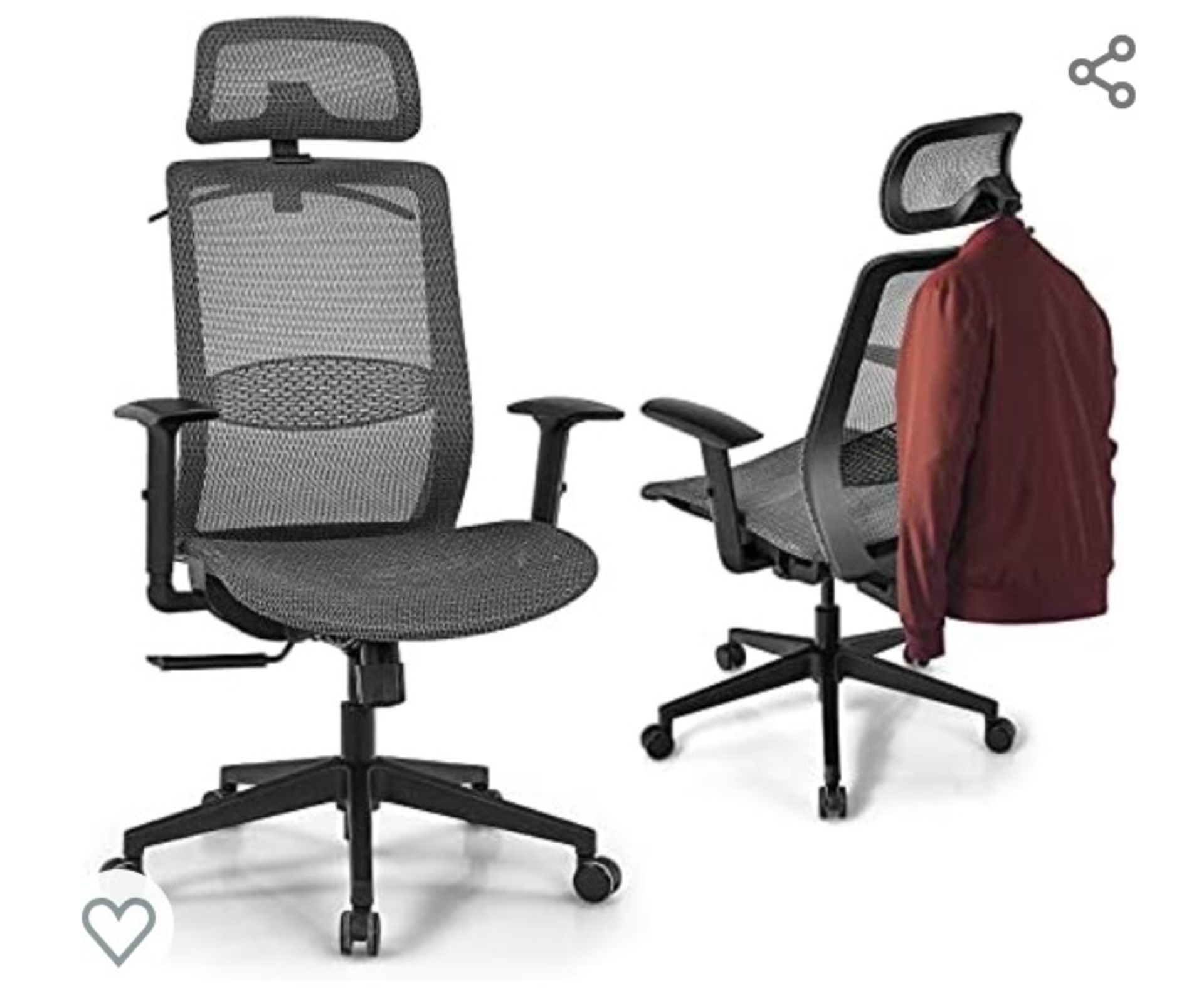 BRANDNEW ERGONOMIC MESH OFFICE CHAIR ADJUSTABLE LUMBAR SUPPORT GREY