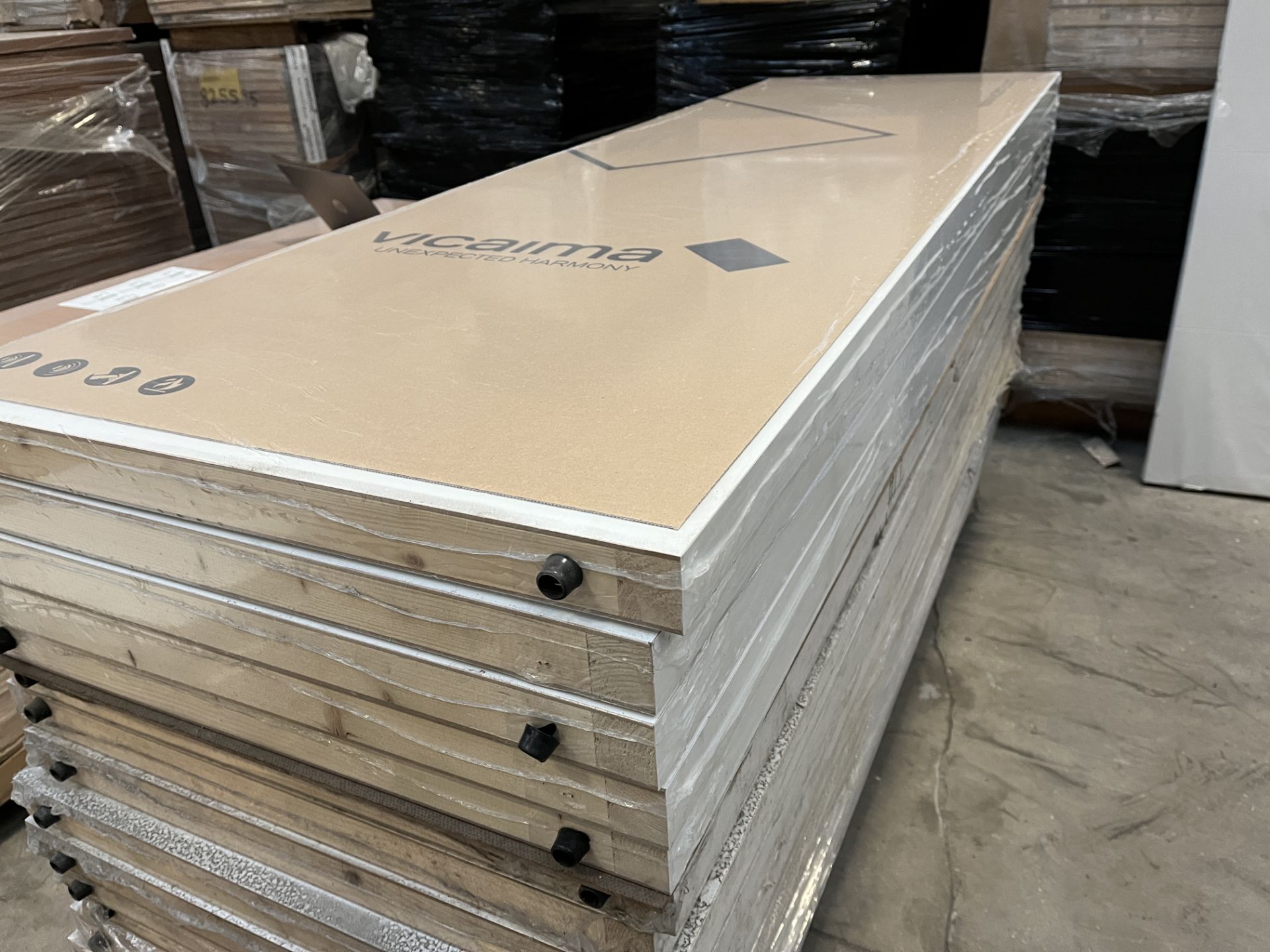 PALLET TO CONTAIN 6 X BRAND NEW WHITE WOOD GRAIN 5 PANEL FIRE DOORS 78 X 24 X 1.7 INCHES - Image 2 of 2