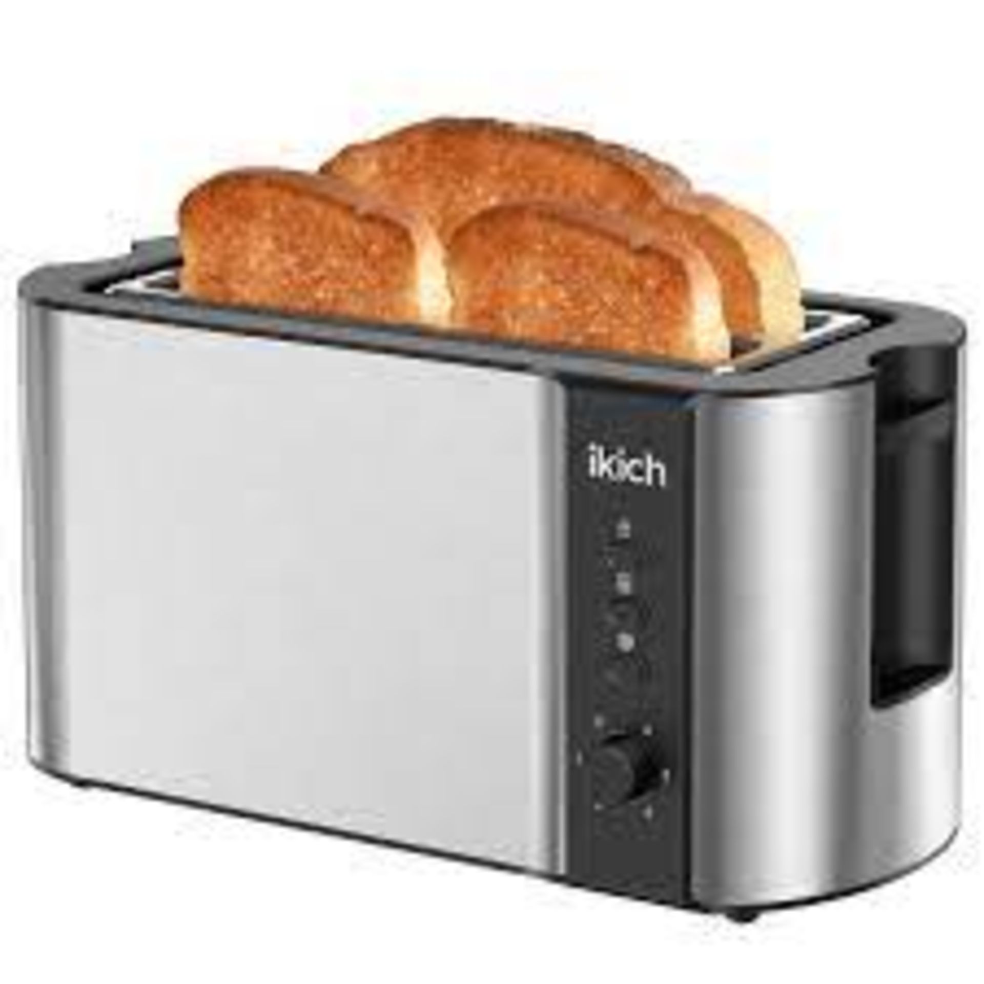 2 X NEW BOXED IKICK BY HOMASY 4 SLICE STAINLESS STEEL TOASTERS WITH LED DISPLAY (ROW18.8) 6