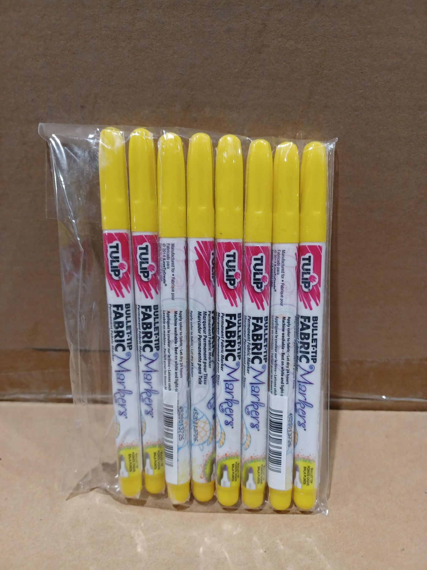 360 X BRAND NEW TULIP YELLOW BULLET TIP FABRIC MARKERS RRP £2.50 EACH S1-22