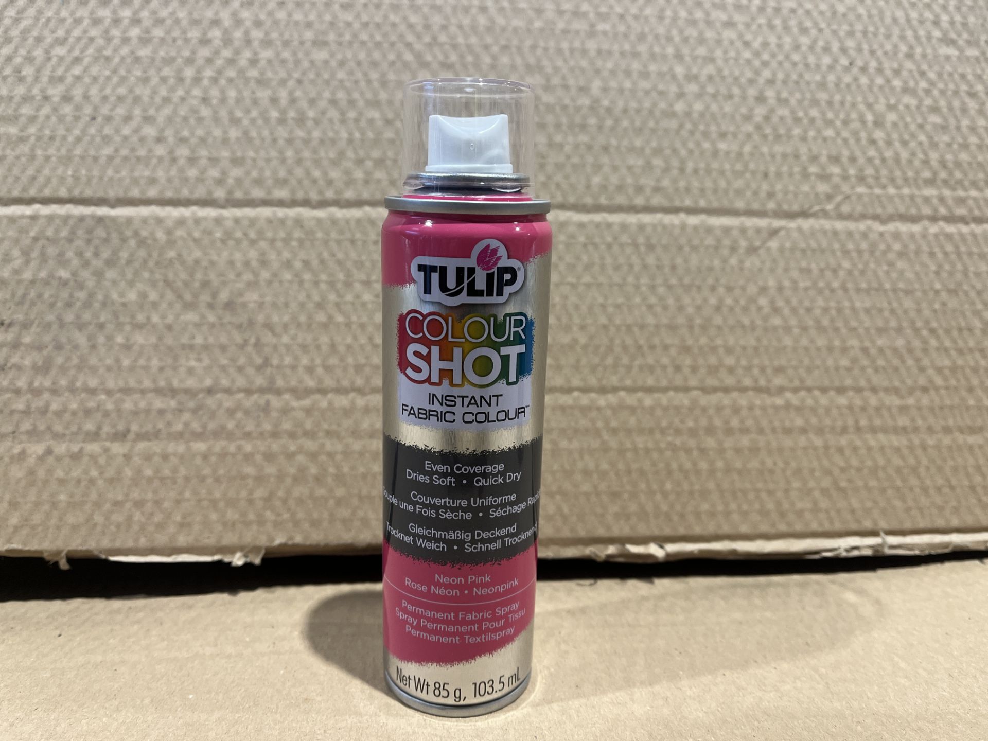 72 X BRAND NEW TULIP COLOUR SHOT AEROSOL NEON PINK 3OZ RRP £7 EACH S1RA