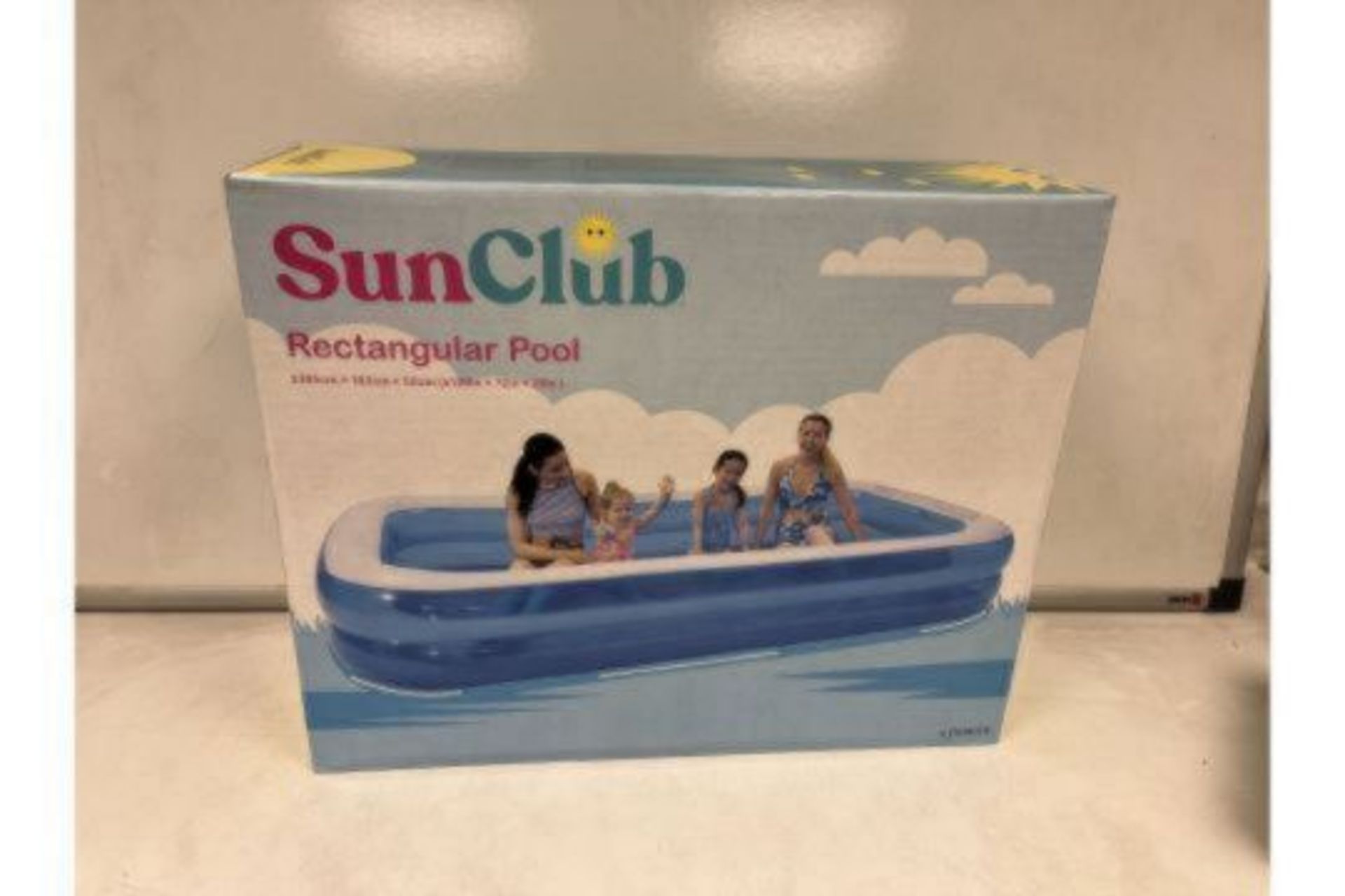 BRAND NEW SUNCLUB EXTRA LARGE FAMILY SIZED RECTANGULAR POOL 305 X 183 X 50CM R12