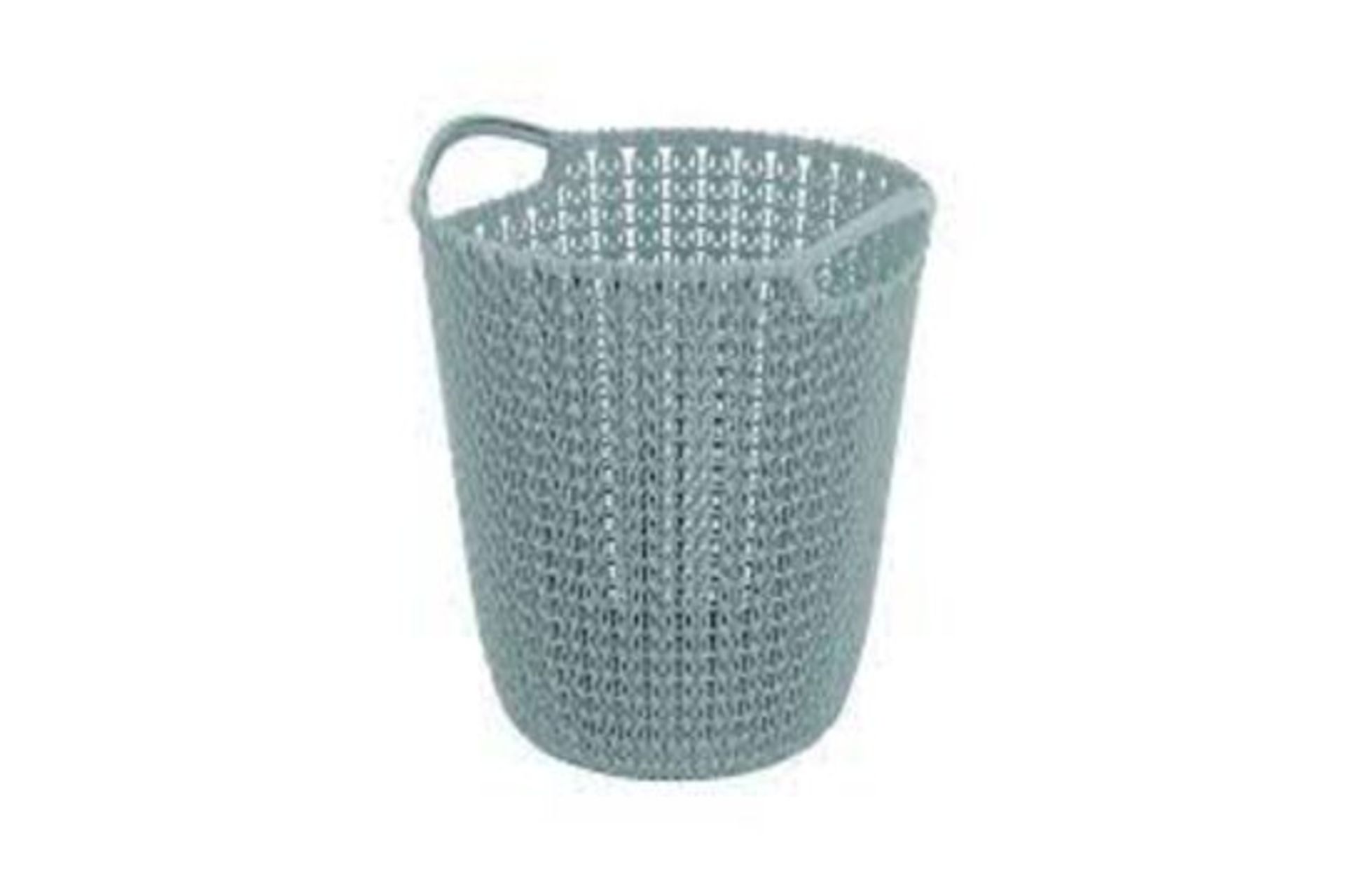 40 X NEW CURVER 230102 Grey Blue Plastic Knit Round Basket 23 x 19 x 18.5 cm 3 Litres. 2 practical