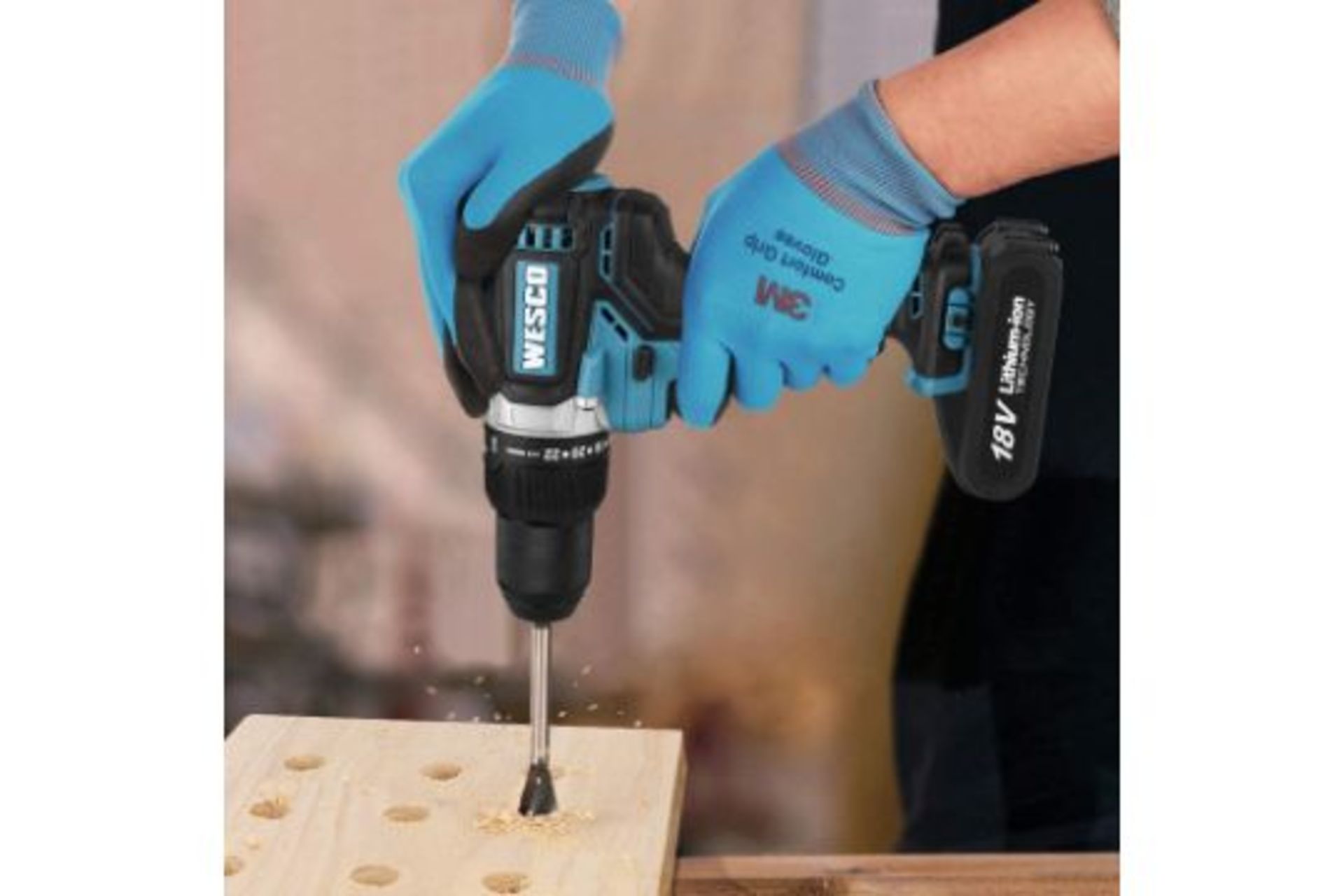 New Boxed WESCO 18V 2.0Ah Cordless Combi Drill with 13 Accessories, Hammer Drill Max Torque 60 N. - Image 2 of 3