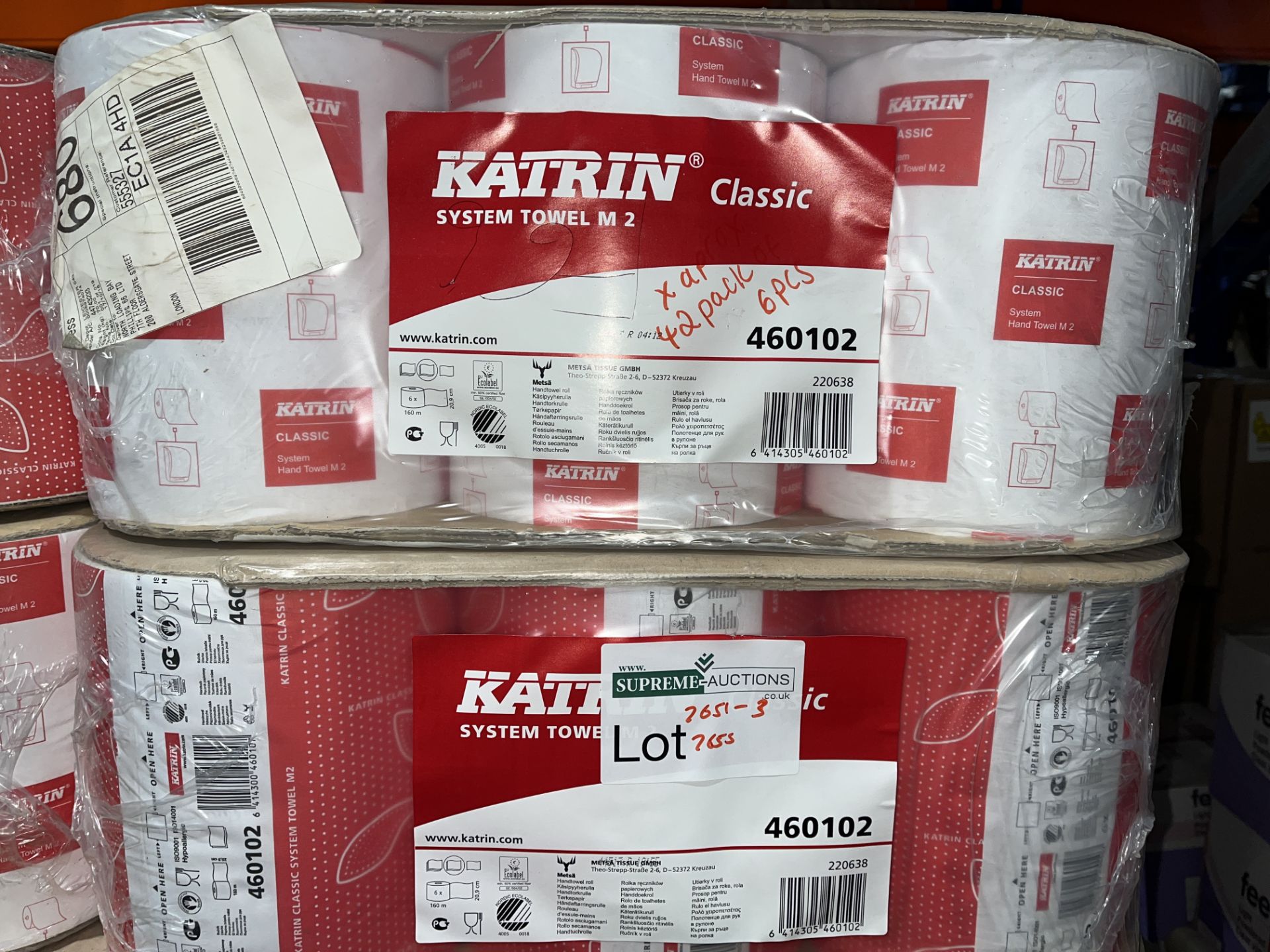 10 X BRAND NEW PACKS OF 6 KATRIN 460102 HAND TOWEL ROLLS R18-7