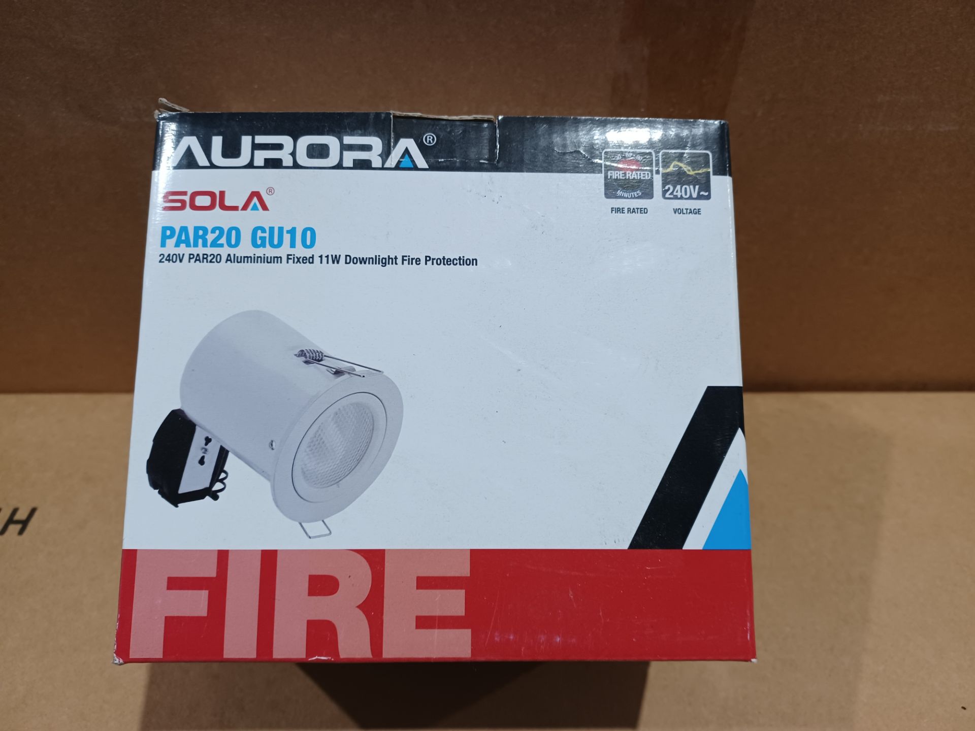 6 X BRAND NEW AURORA ALUMINIUM FIXED FIRE PROTECTION DOWNLIGHTS S1-6