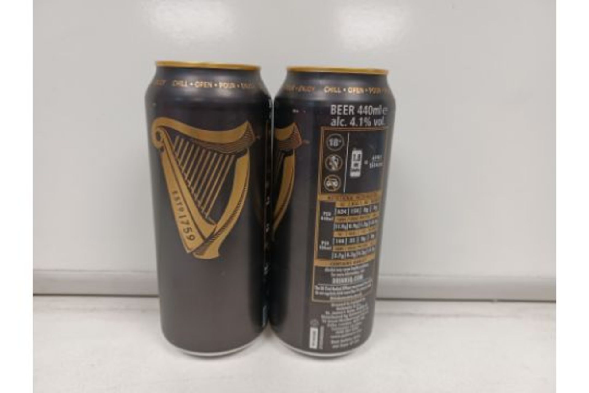 72 X 440ML CANS OF GUINESS DRAUGHT STOUT CANS. 4.1%. BBE: 23.08.2022