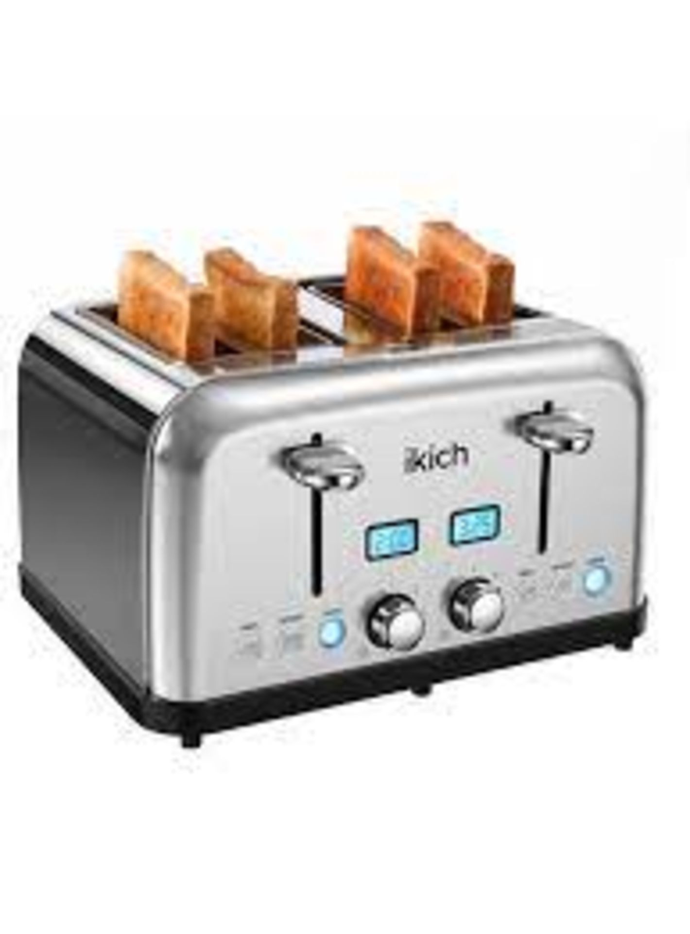 2 X BRAND NEW IKICH 4 SLICE TOASTERS EBR