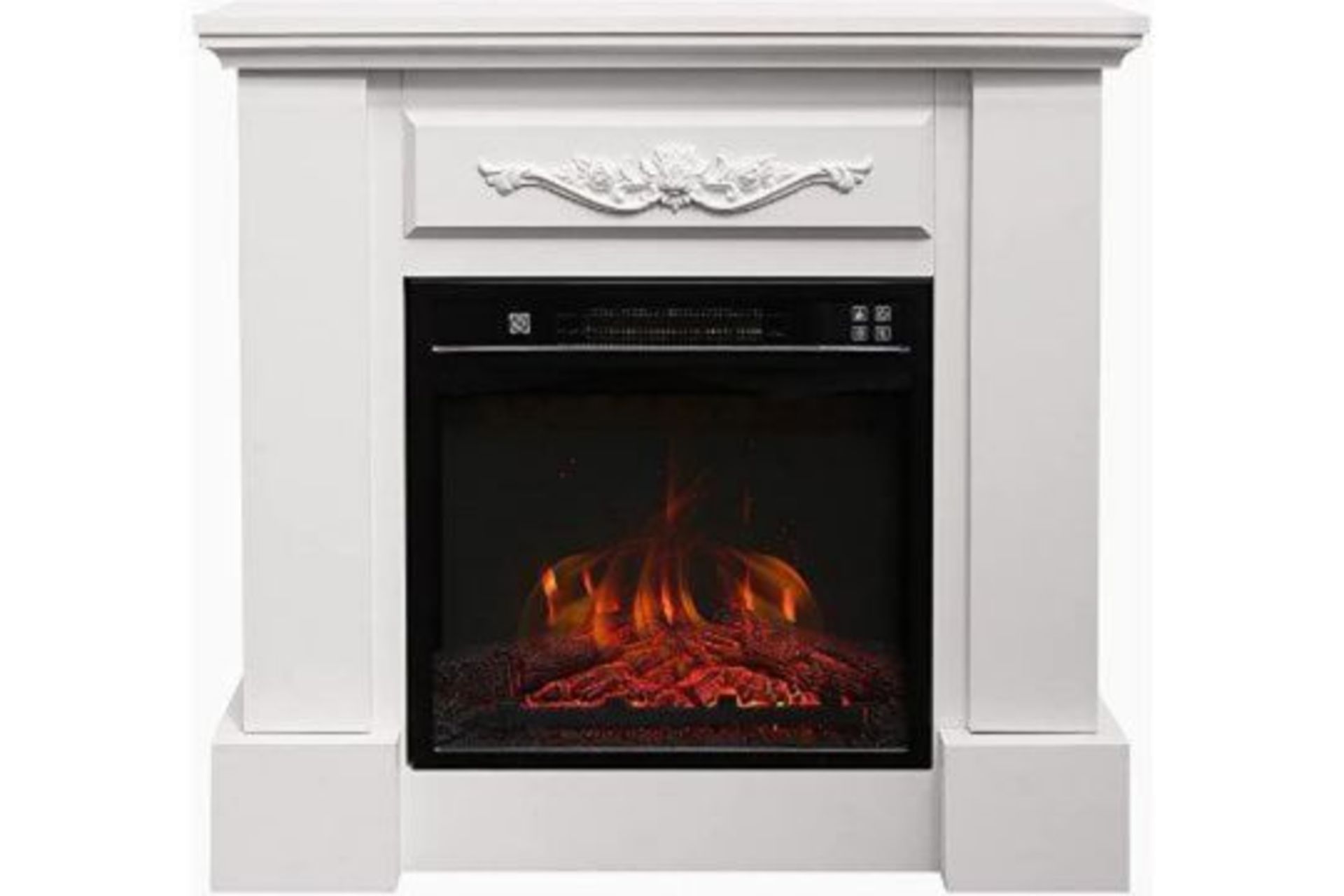 BRAND NEW ELECTRIC FIRE WITH LOG BURNER EFFECT, WITH FIRE SURROUND 17-27 DEGREES THERMOSTAT,
