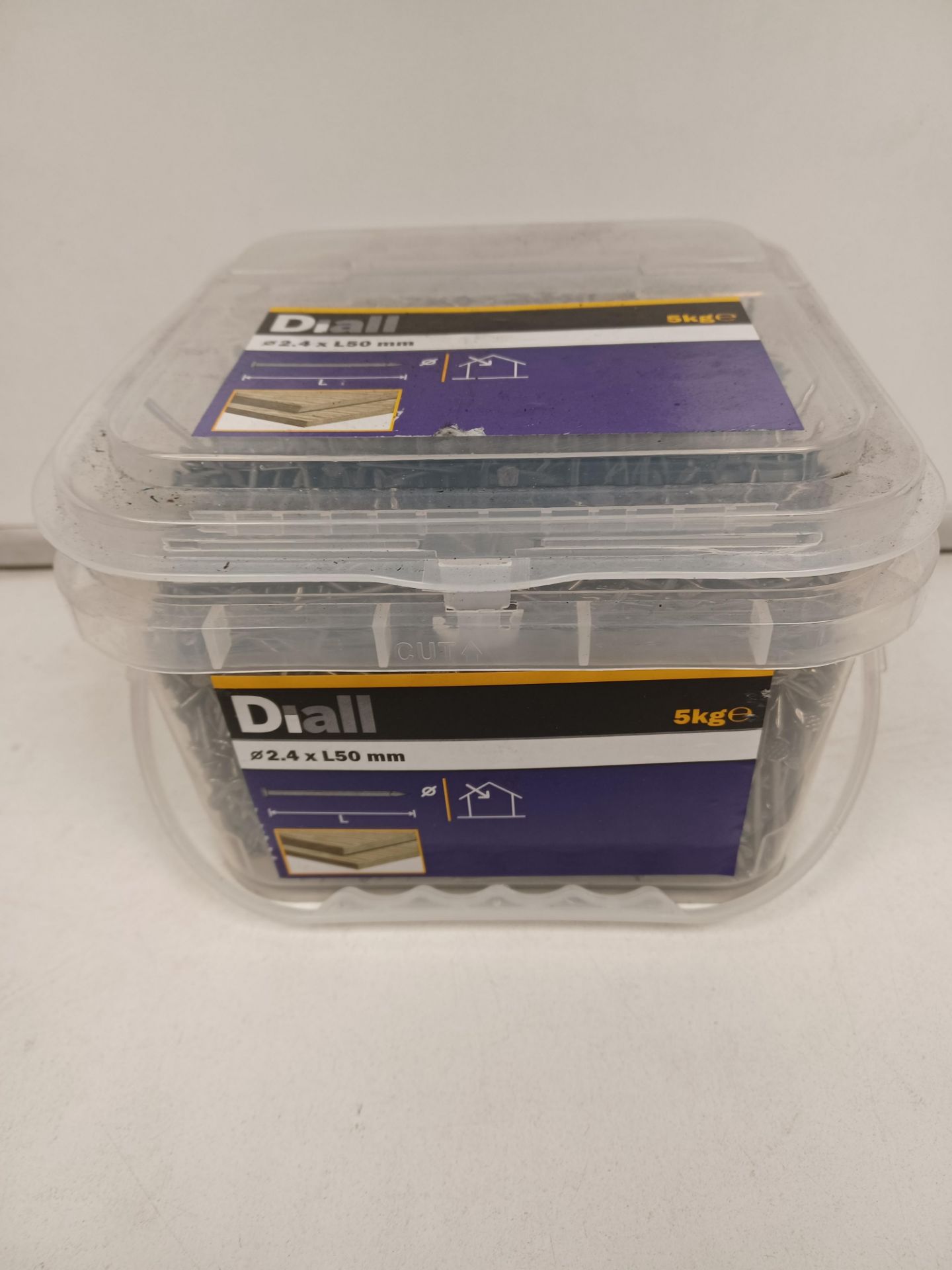 2 X BRAND NEW 5KG TUBS OF DIALL ROUND WIRE NAILS 50MM X 2.4MM R18-3