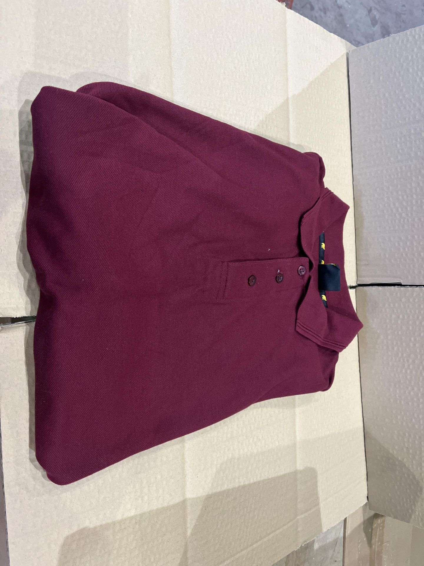 35 X BRAND NEW BEAR WORKWEAR PREMIUM BURGUNDY POLO SHIRTS SIZE LARGE R16-2