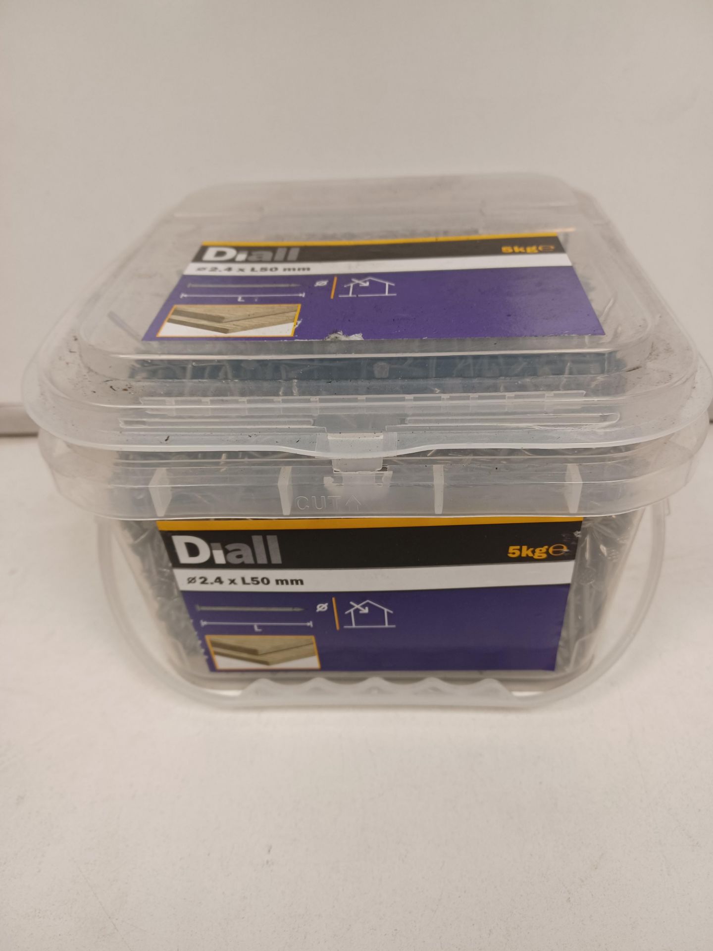 5 X BRAND NEW 5KG TUBS OF DIALL ROUND WIRE NAILS 50MM X 2.4MM R18-3