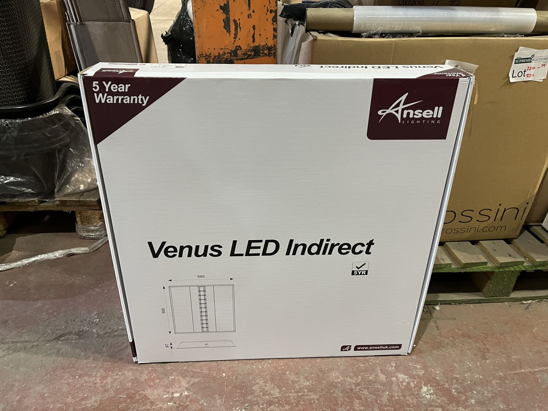 3 X NEW BOXED ANSELL VENUS LED INDRECT 40W RECESSED LED PANEL LIGHT. RRP £223 EACH. ROW 15RACK