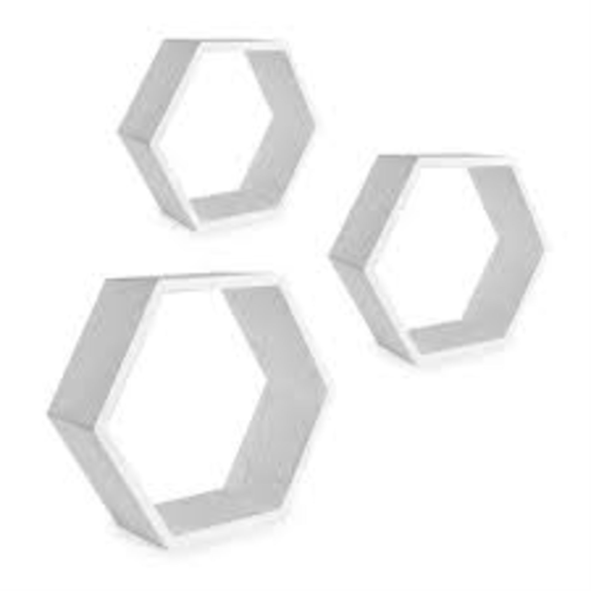 14 X MAISON AND WHITE SET OF 3 HEXAGON WOODEN FLOATING SHELVES R17-8