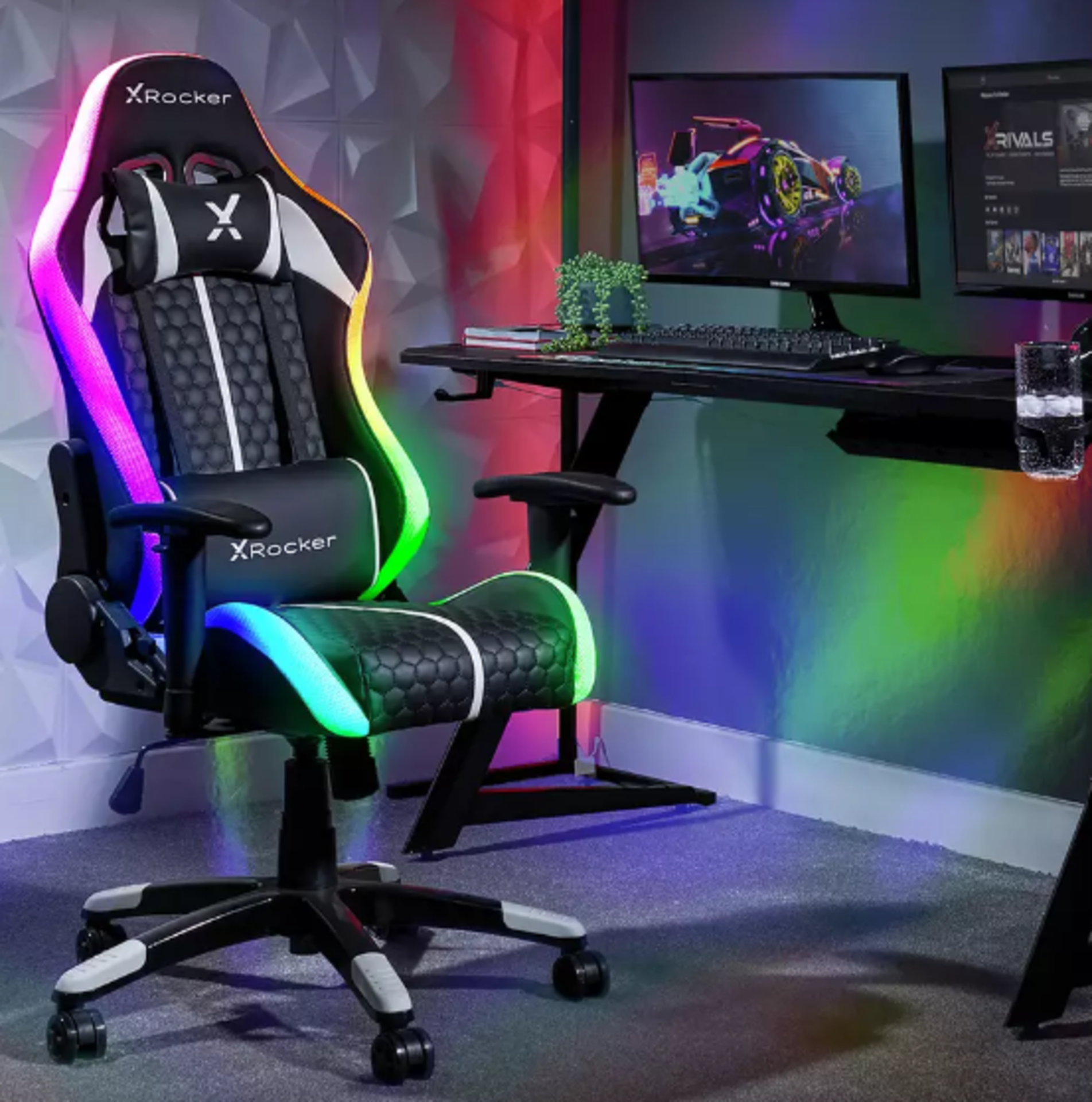 X Rocker Arteon RGB eSports Compact Junior Gaming Chair. RRP £165.00. Light up the virtual - Image 2 of 2