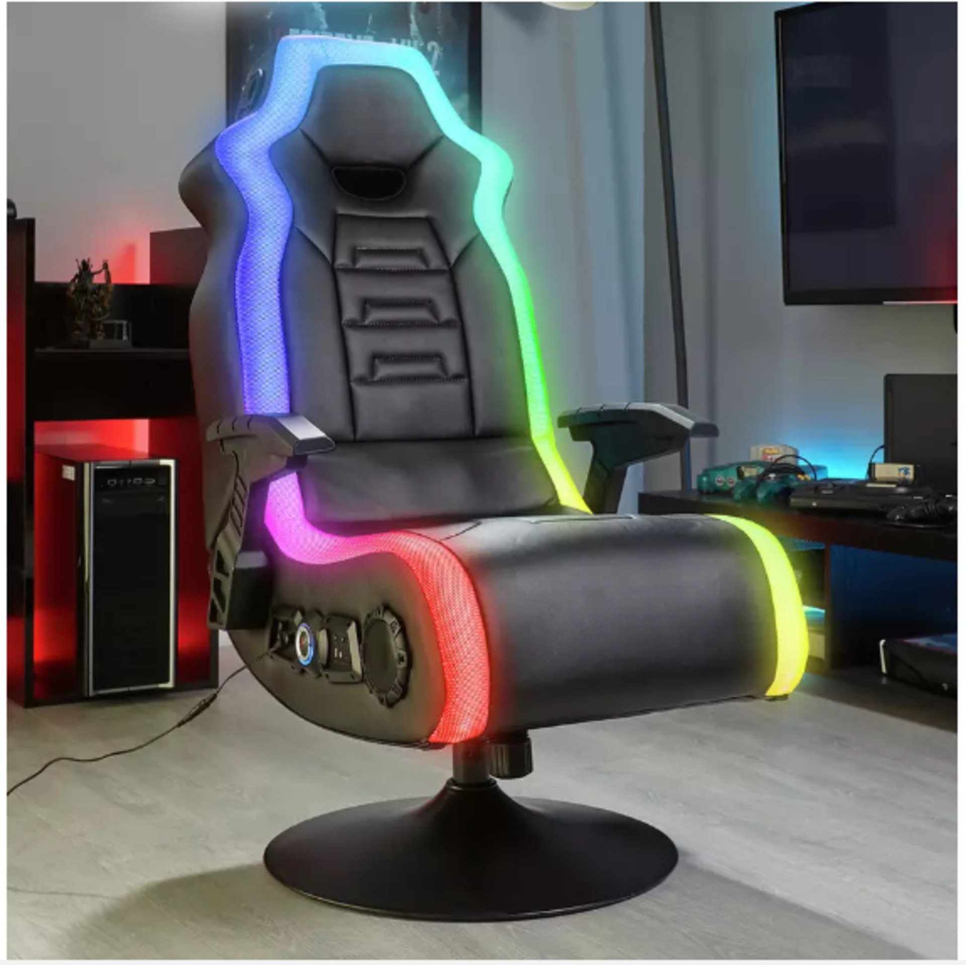 X Rocker Neo Storm 4.1 Audio Neo Motion LED Gaming Chair. RRP £279.00. The X Rocker Neo Storm 4.1 is - Image 2 of 3