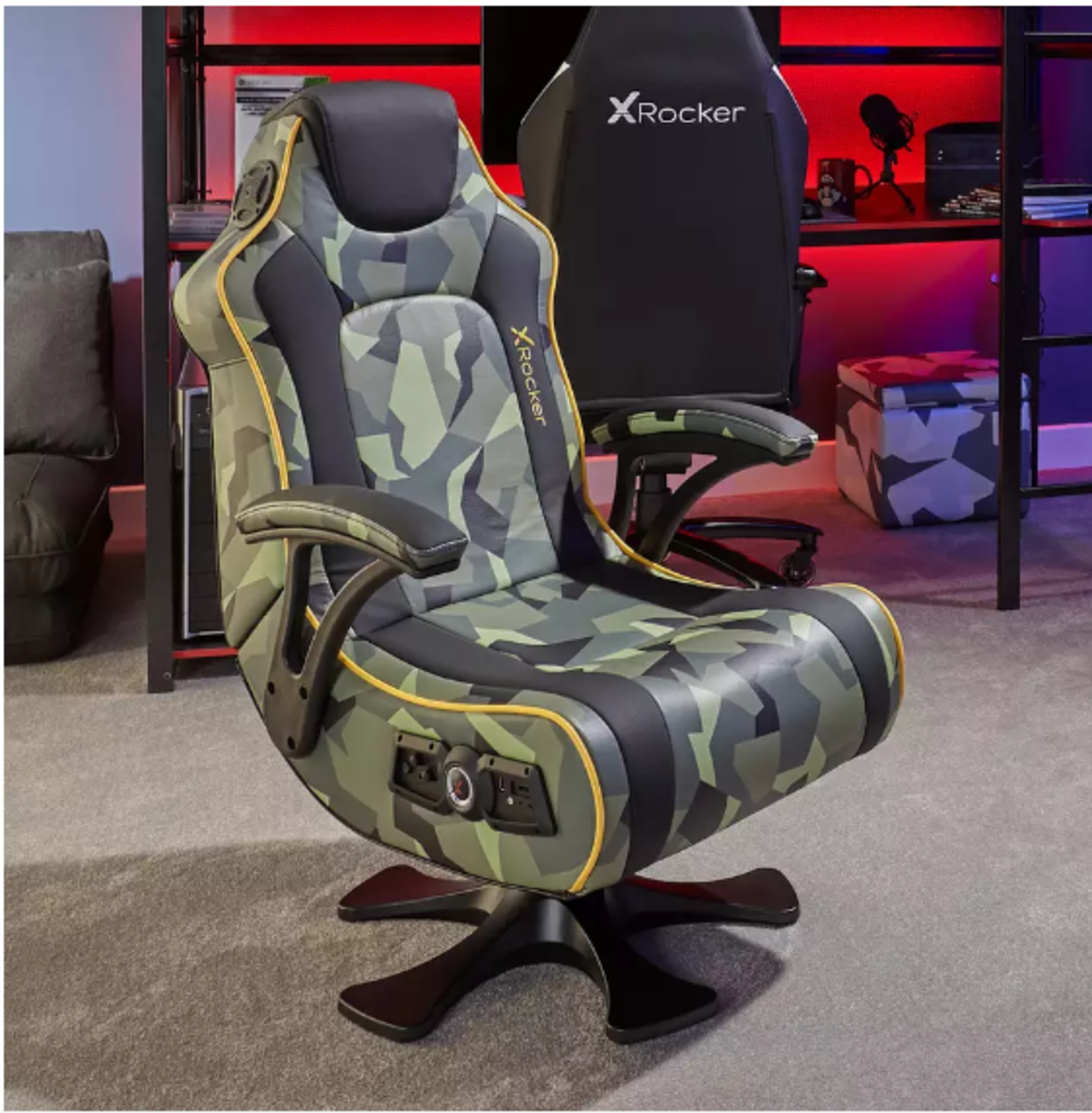 X Rocker Covert Dark Ops 2.1 Wireless Audio Gaming Chair. RRP £189.00. Conquer the virtual - Image 2 of 3