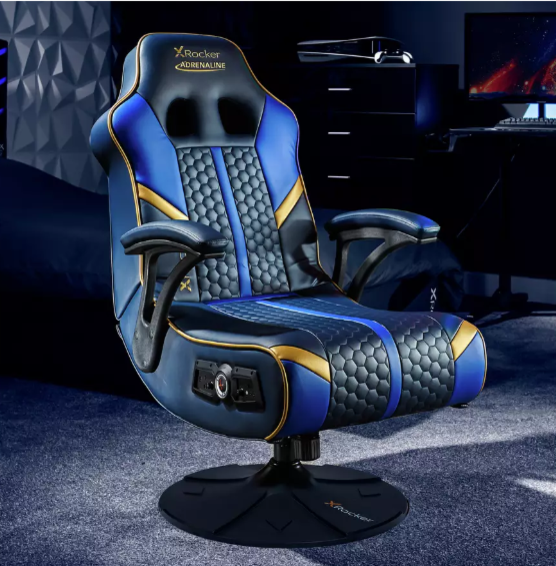 X Rocker Adrenaline V3 2.1 Bluetooth Audio Gaming Chair. RRP £189.00. The X Rocker Adrenaline - Image 2 of 3