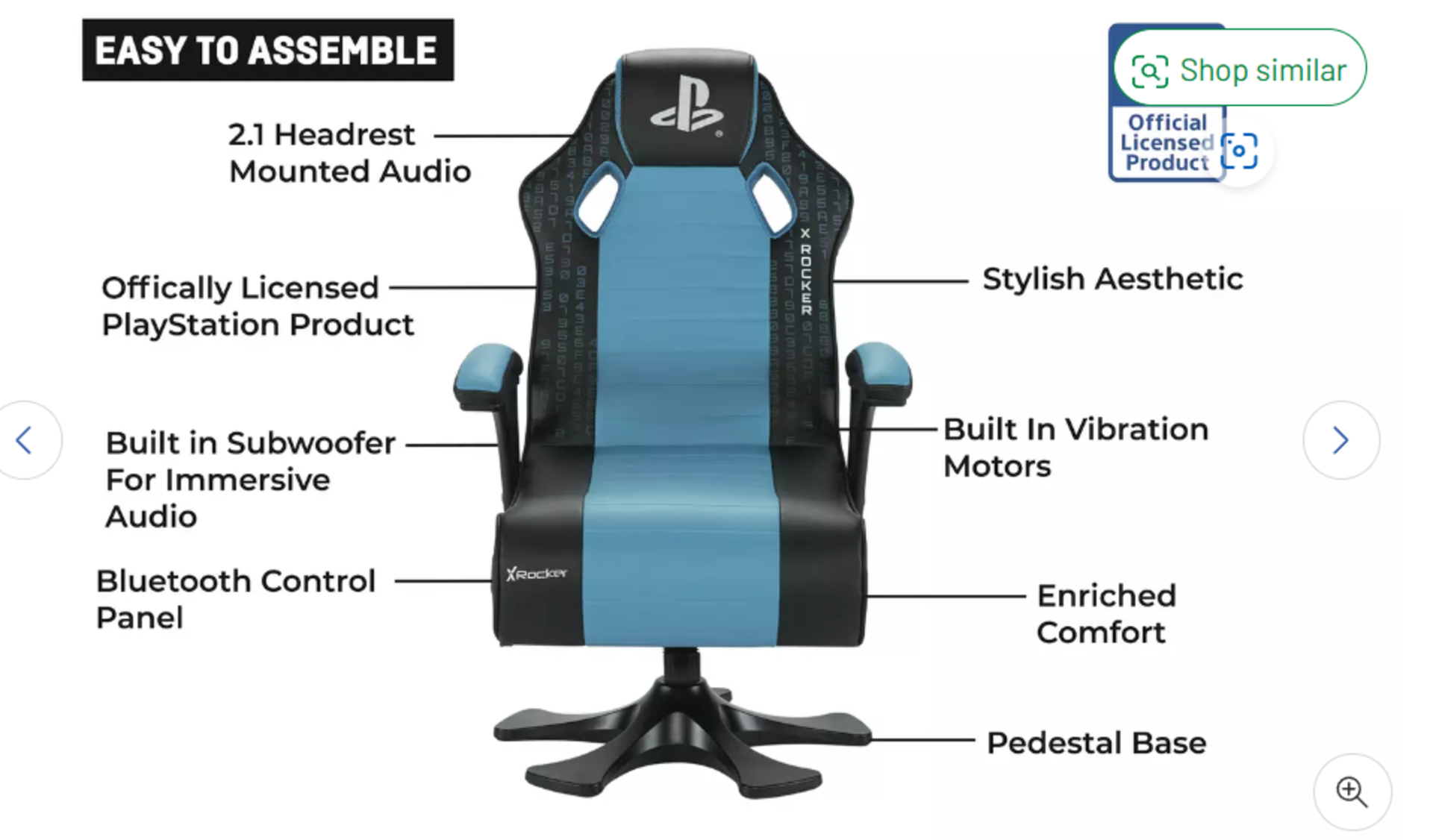 X Rocker Legend 2.1 Wireless Audio PlayStation Gaming Chair. RRP £239.00. The X Rocker Legend is - Image 2 of 3