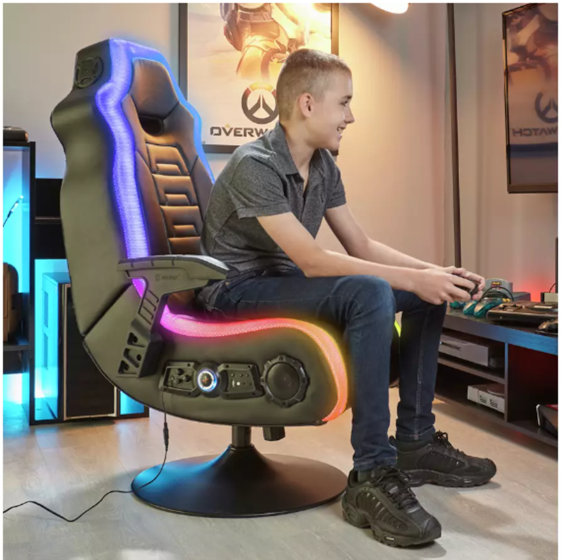 X Rocker Neo Storm 4.1 Audio Neo Motion LED Gaming Chair. RRP £279.00. The X Rocker Neo Storm 4.1 is - Image 3 of 3