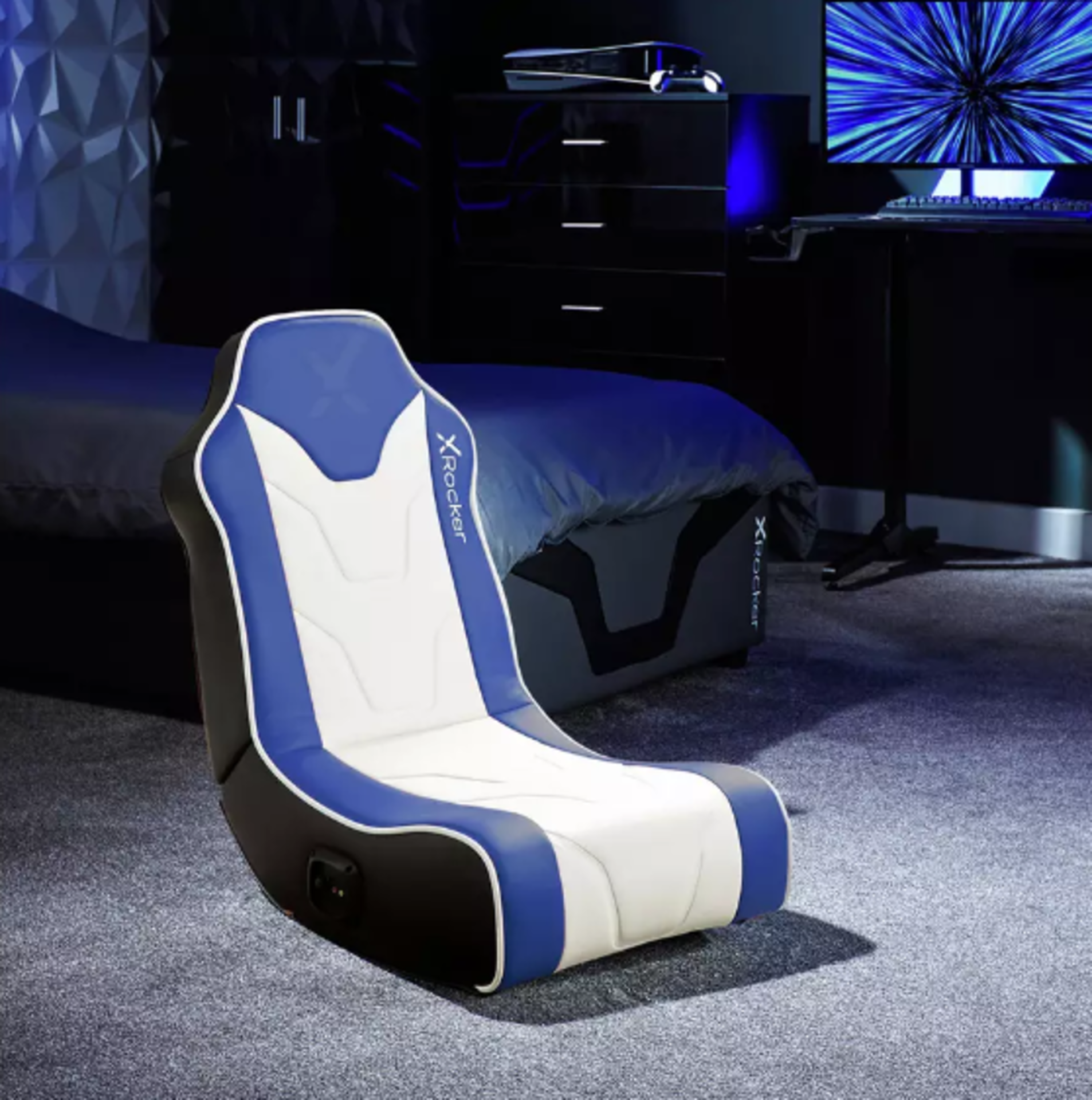 X Rocker Chimera 2.0 Stereo Audio Gaming Chair - Blue. RRP £109.00. Styled for the junior eSports - Image 2 of 2