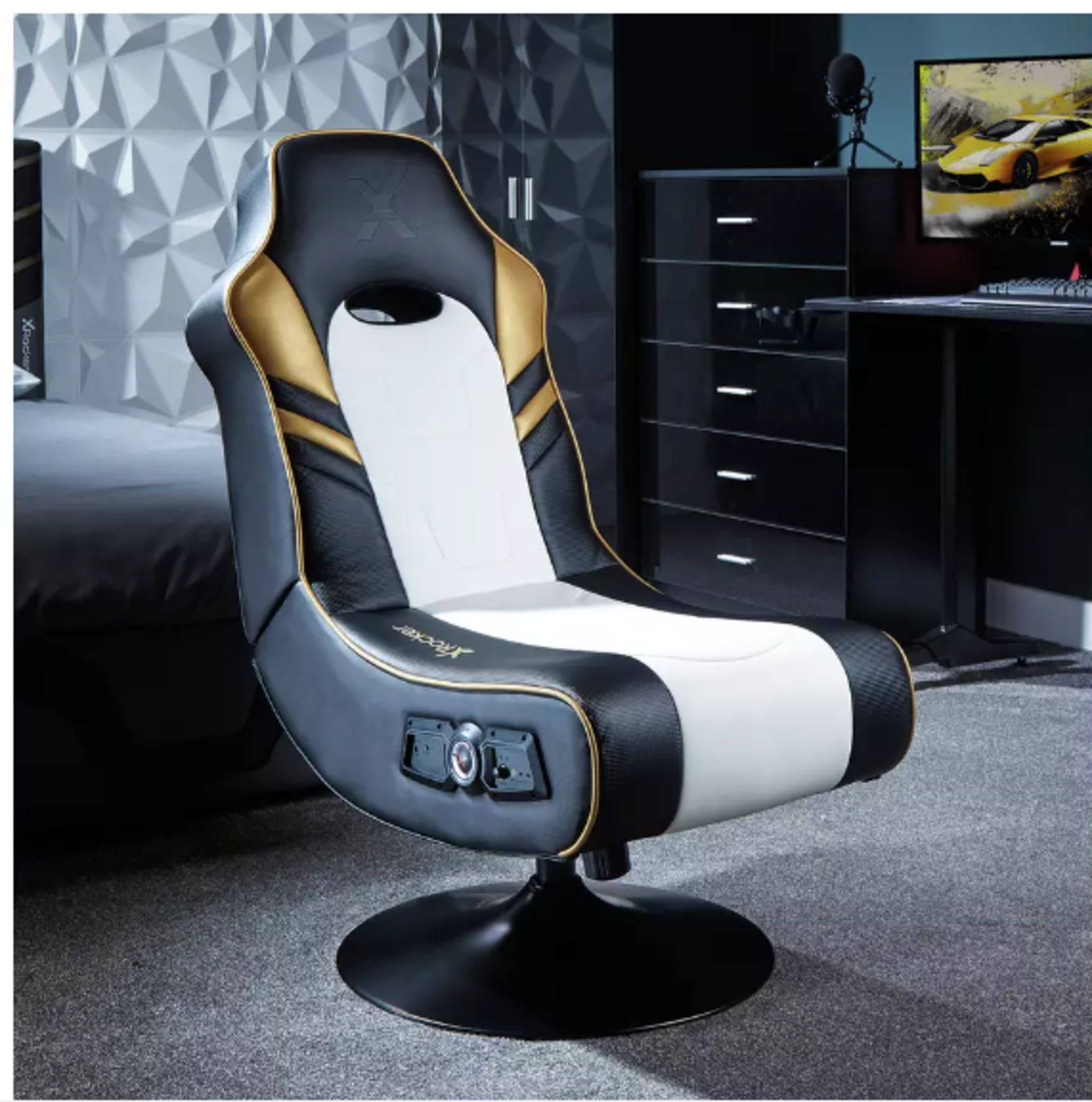 X Rocker eSports Pro 2.1 Audio Gaming Chair. RRP £169.00. o for gold with the X Rocker eSports Pro - Image 2 of 2