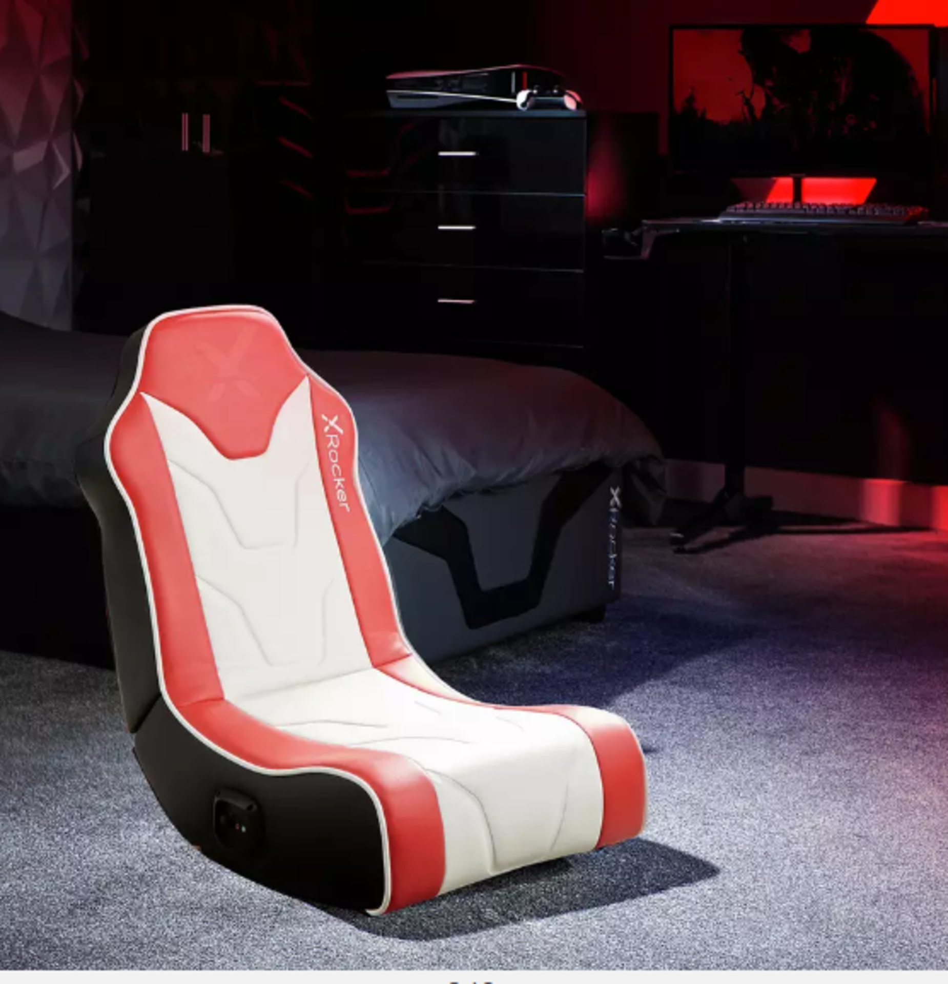 X Rocker Chimera 2.0 Stereo Audio Gaming Chair - Red. RRP £99.00. Styled for the junior esports - Image 2 of 2