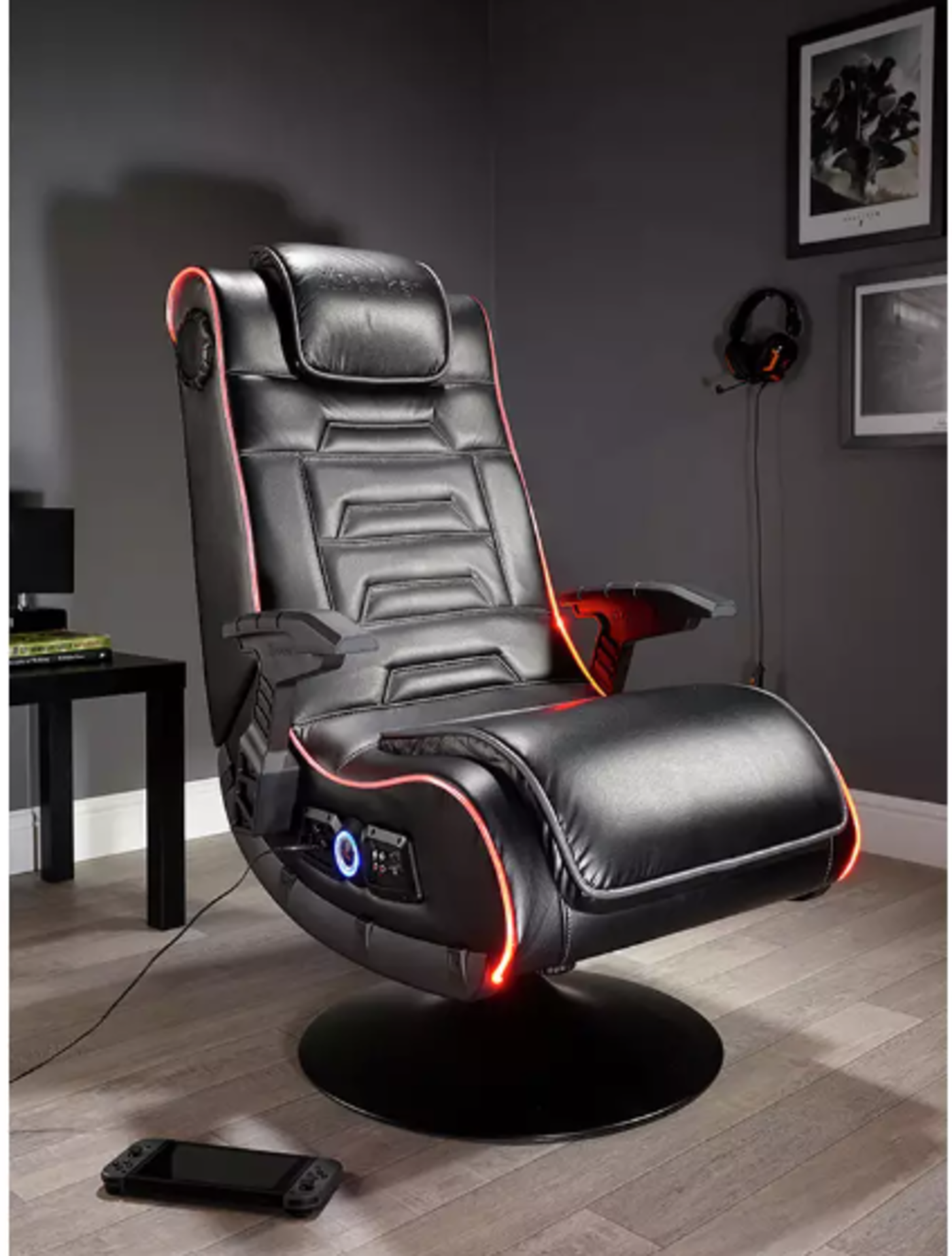 X Rocker Evo Pro 2.1 Audio Neo Fibre LED Gaming Chair. RRP £219.00. The X Rocker Evo Pro is a new - Image 3 of 3