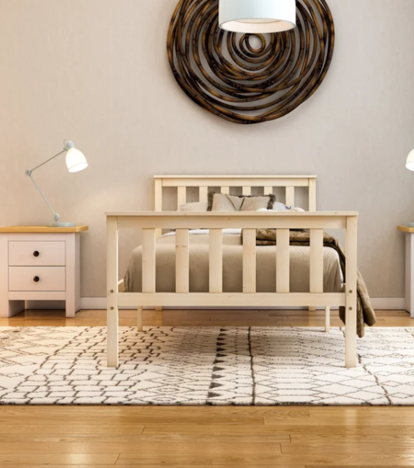 Vida Designs Milan Bed Frame. RRP £119.99. Natural Wood Grain Color Variation (No item has the