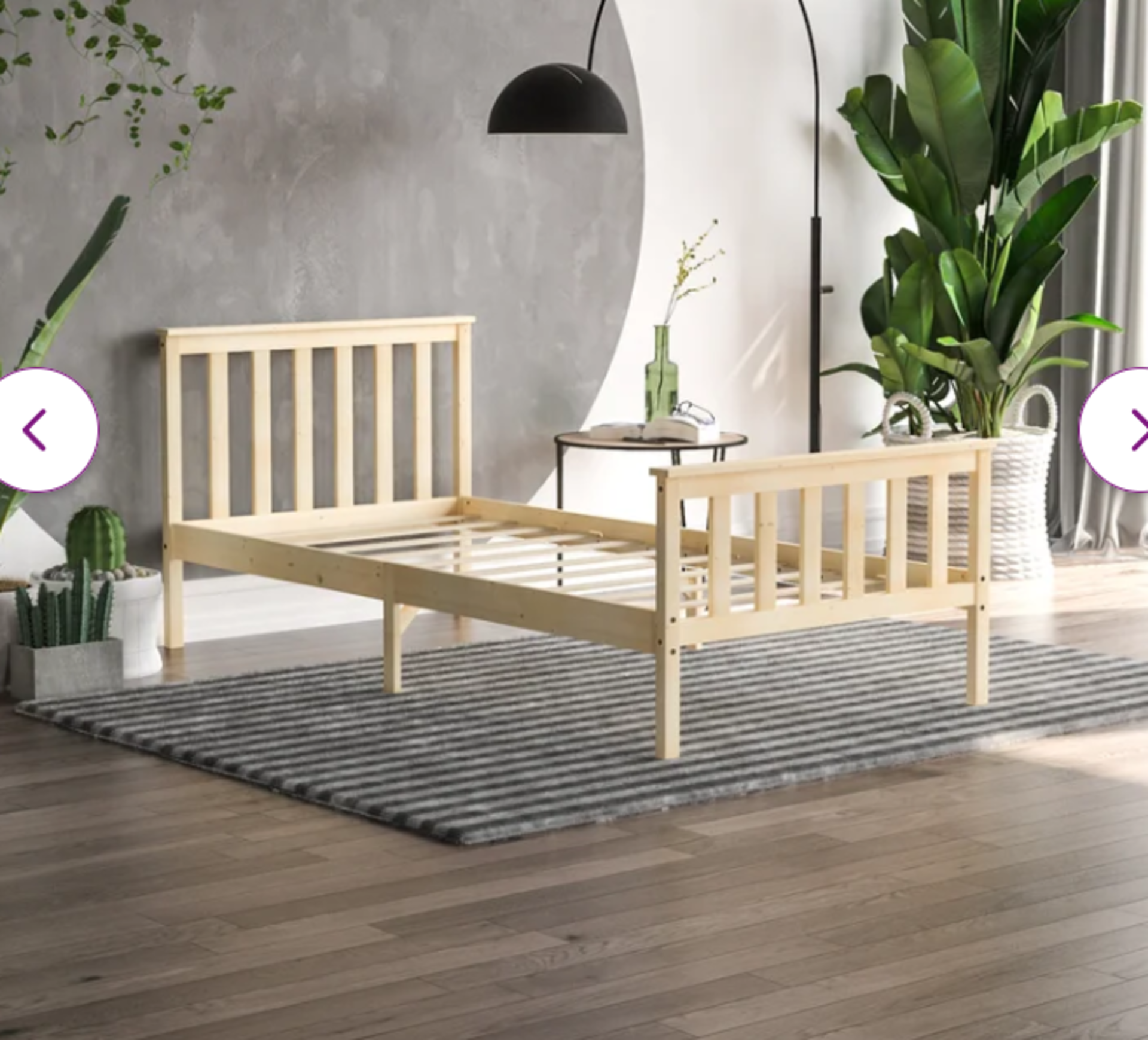 Vida Designs Milan Bed Frame. RRP £119.99. Natural Wood Grain Color Variation (No item has the - Image 2 of 2