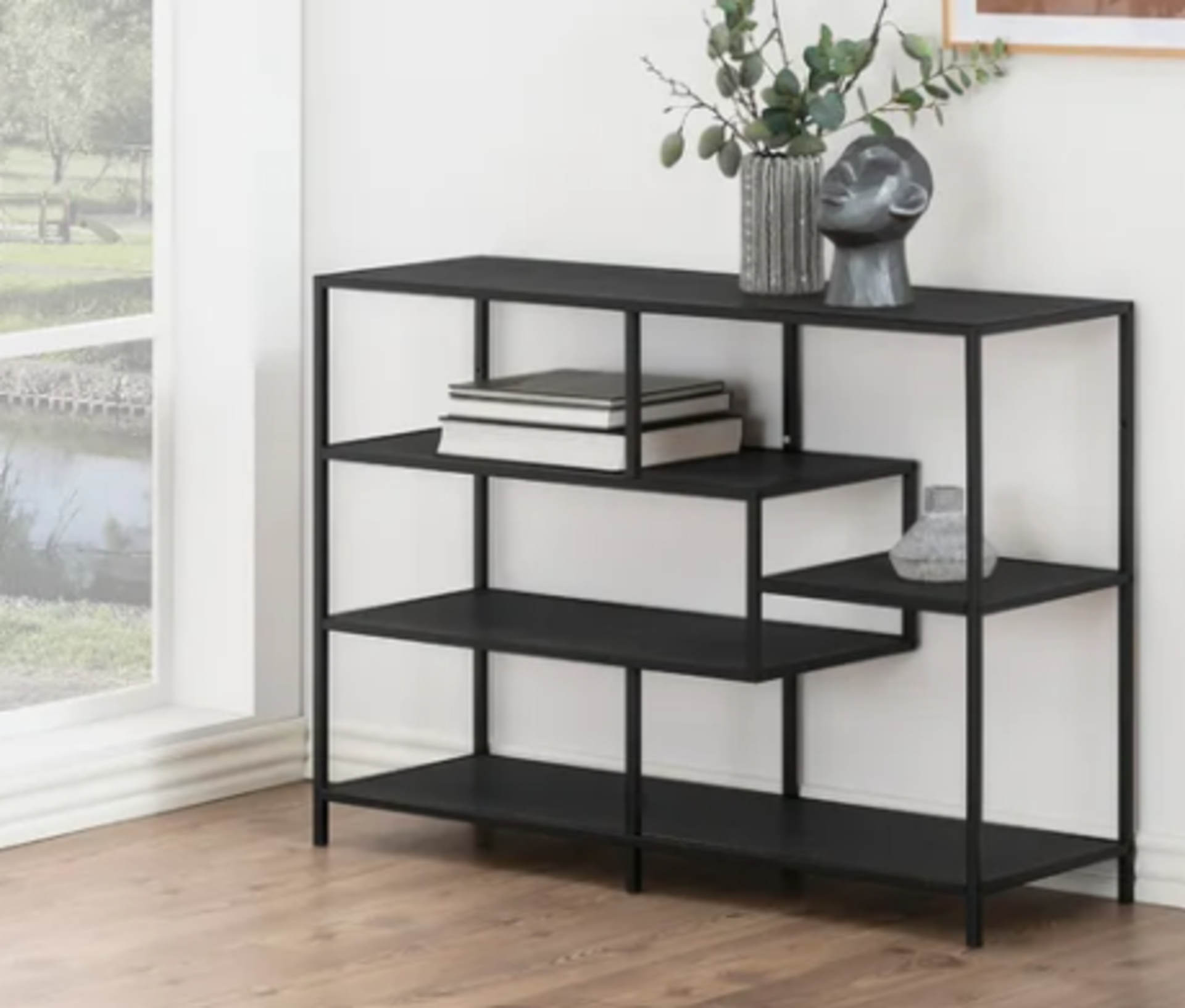 Romilda 78Cm H x 114Cm W Steel Geometric Bookcase. RRP £149.99. Modern and playful in design, this