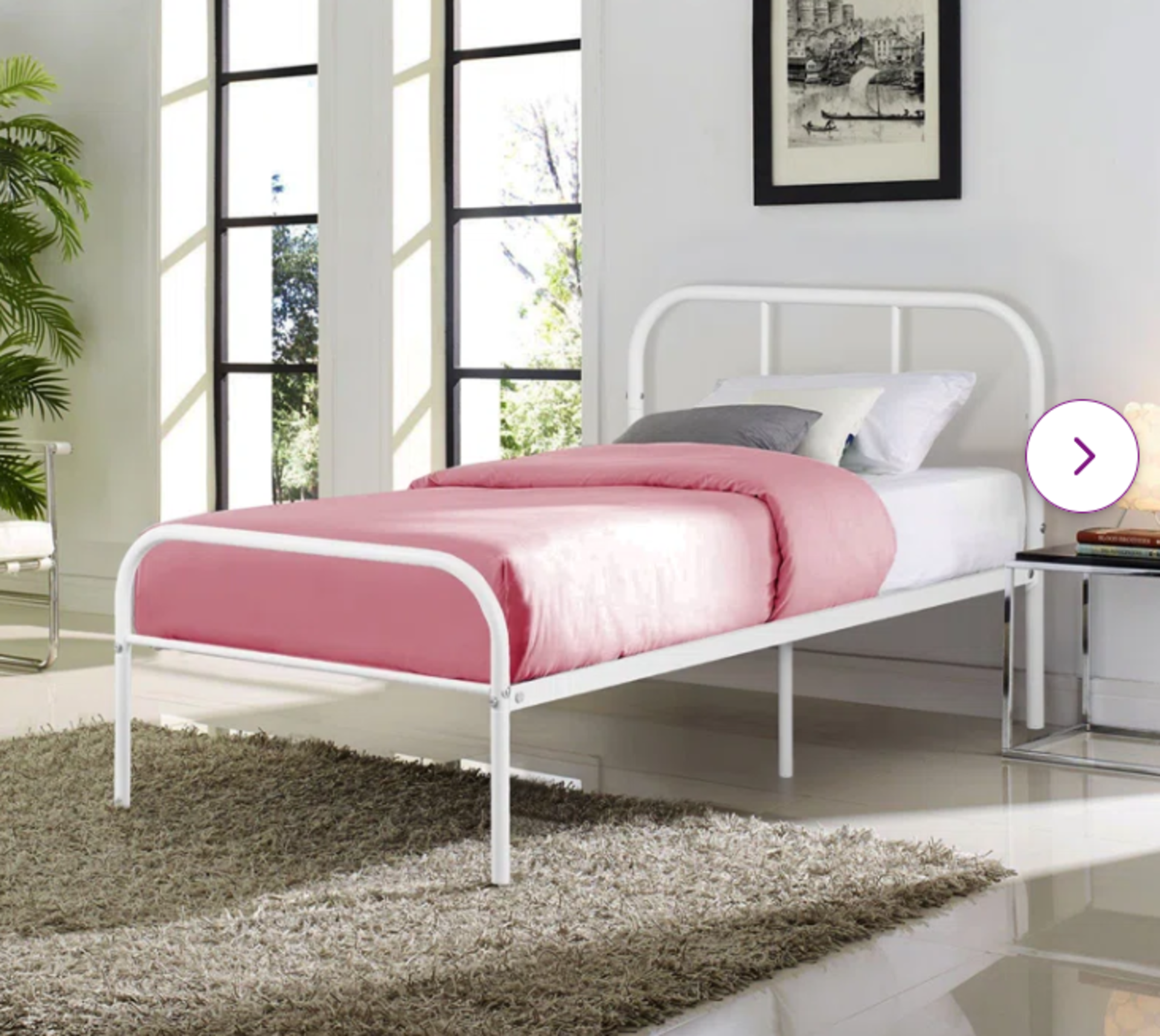 Aurora-Lily Metal Bed Frame. RRP £139.99. This bed frame uses a Northern European design to add