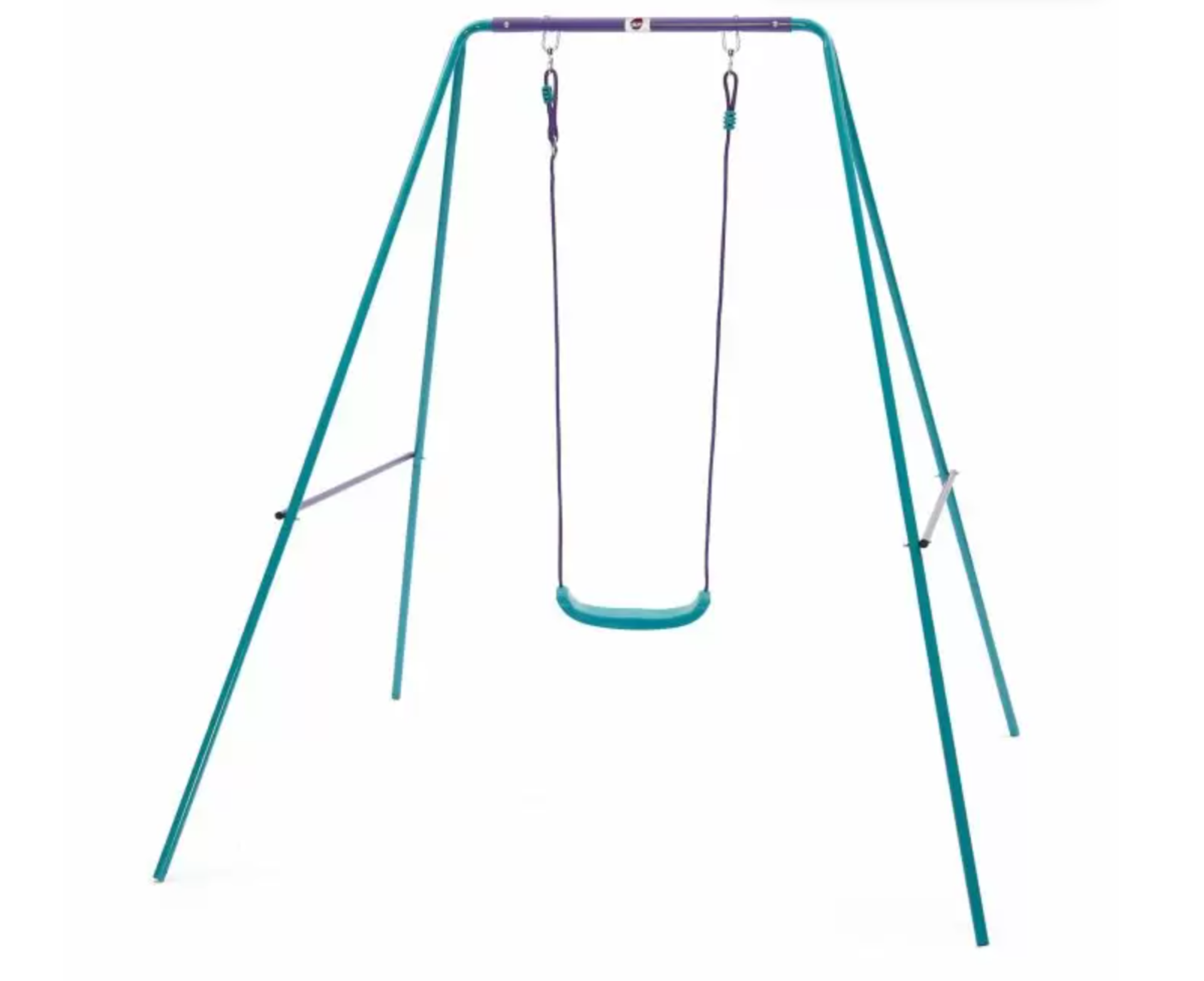 PLUM SINGLE SWING SET - PURPLE/TEAL. Want to bring the playground to your back garden? The Plum®