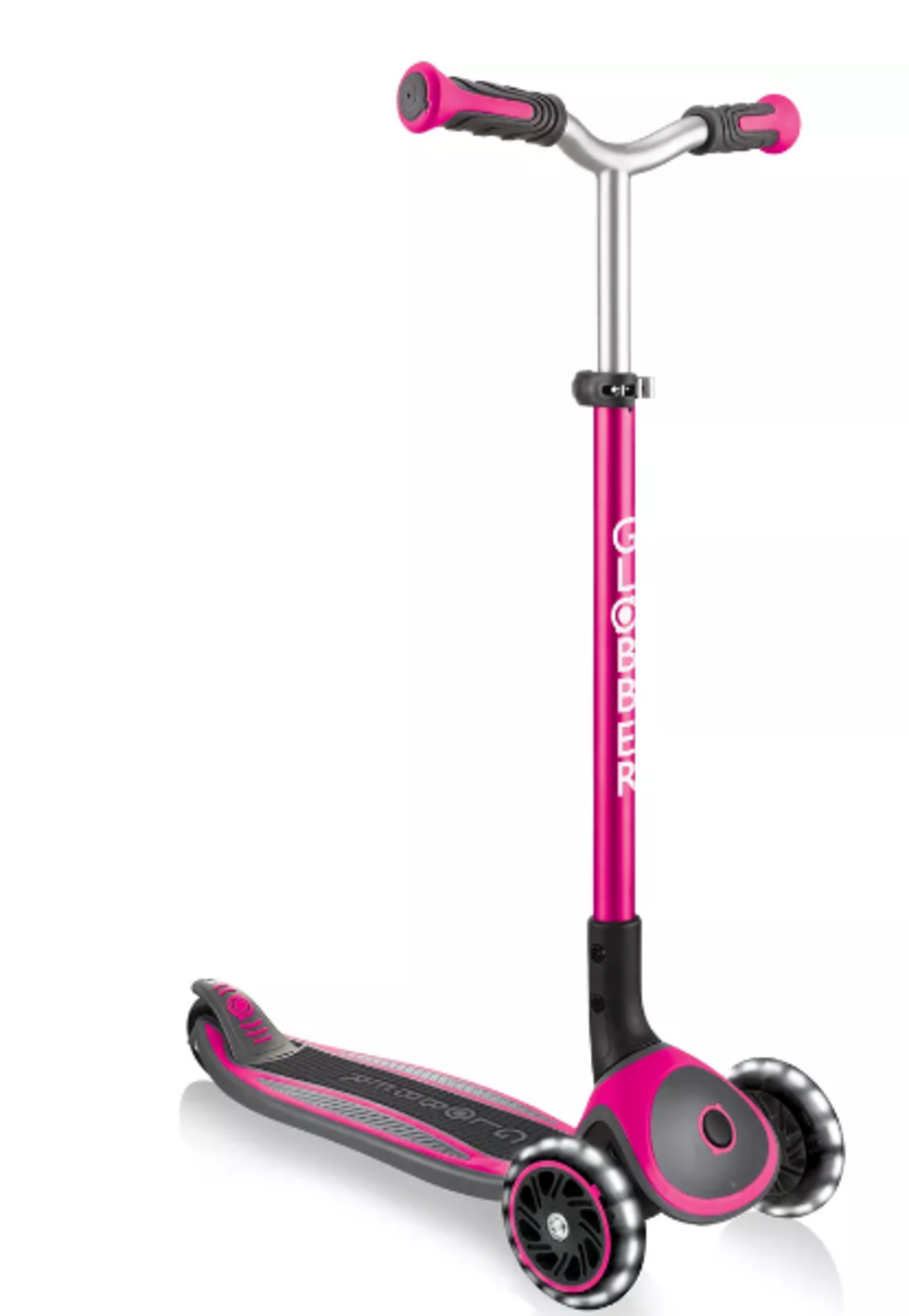 Globber Master Lights Kids Scooter - Deep Pink. RRP £125.00 3-wheel foldable scooter for kids aged