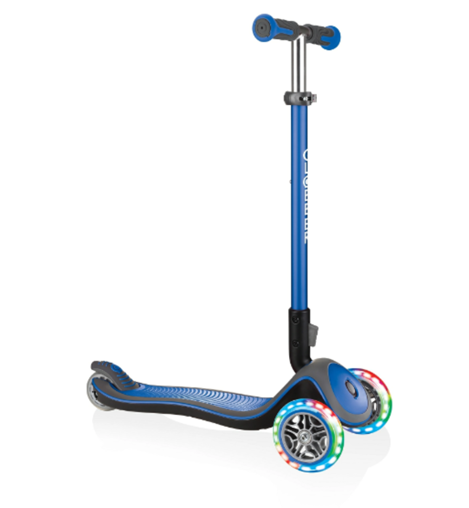 Globber ELITE DELUXE LIGHTS - 3 Wheel Scooter for Kids. RRP £105.00. Navy Blue. - BI