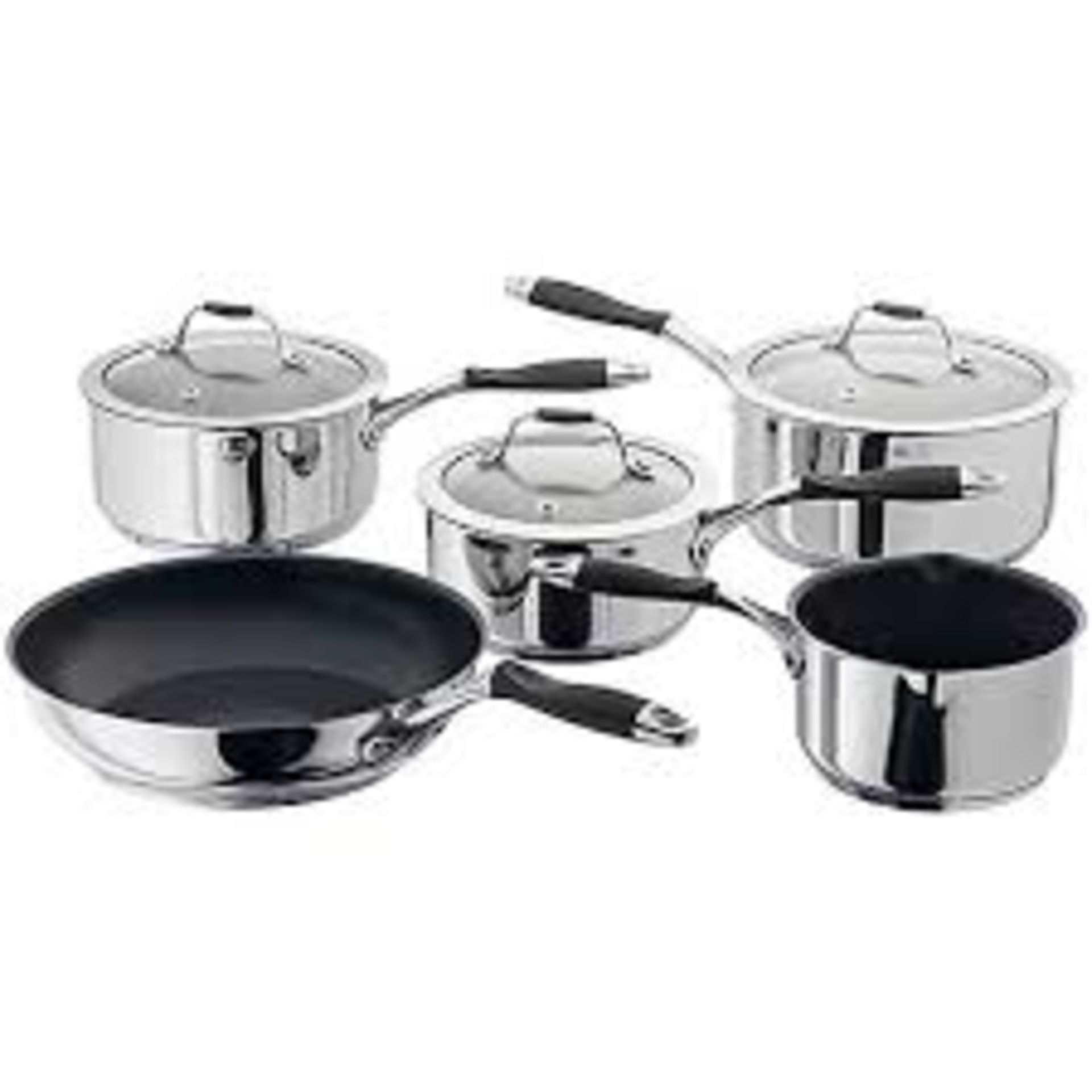 12 X BOXED SETS OF URBNCHEF 3 PIECE STAINLESS STEEL PAN SETS. EACH SET INCLUDES: 16CM SAUCE PAN WITH - Image 2 of 2