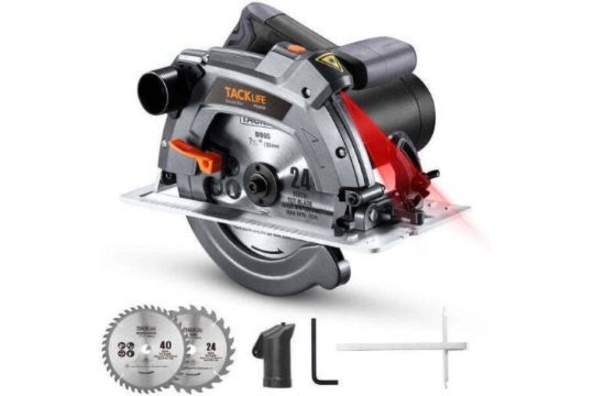 NEW BOXED TACKLIFE Electric Circular Saw,1500W, 5000 RPM With Bevel Cuts 2-3/5''. (ROW 12)