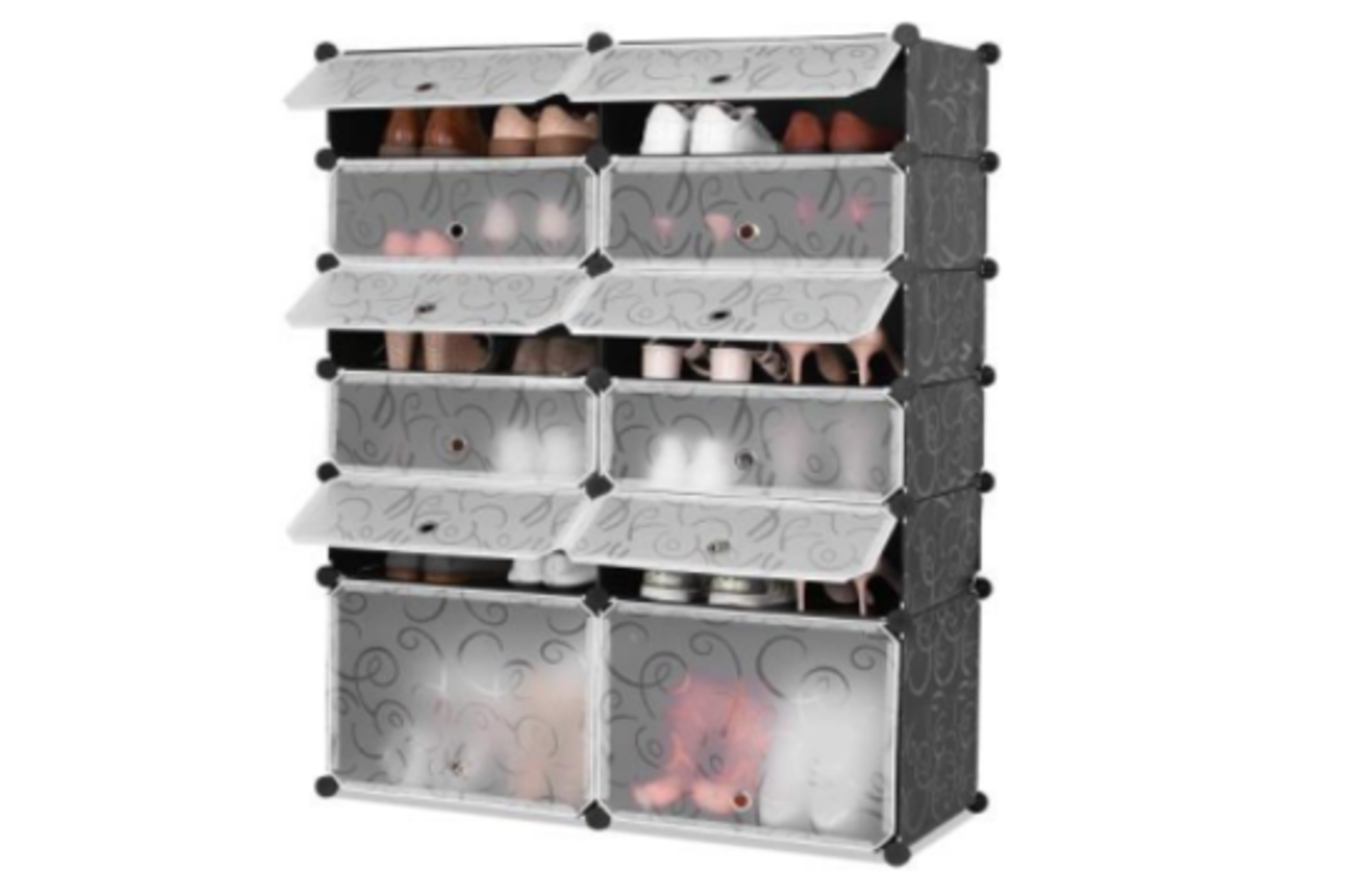 10 X BRAND NEW 6 LAYERS 2 ROWS SIMPLE MODERN SHOE RACK CUBES (629A)