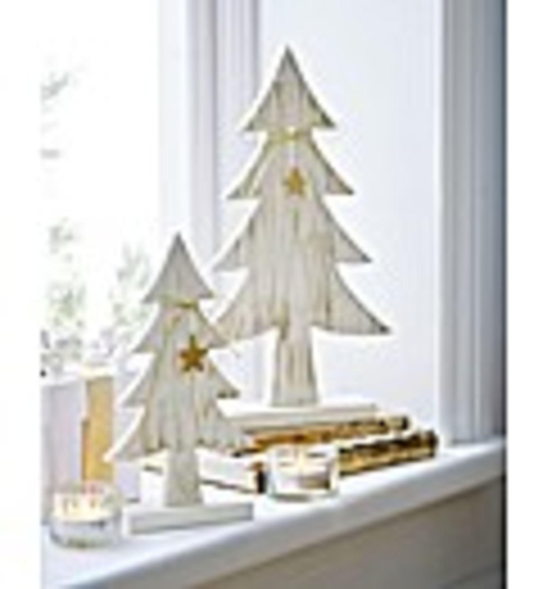 Two Wooden Christmas Trees GB837201 RRP £ 12